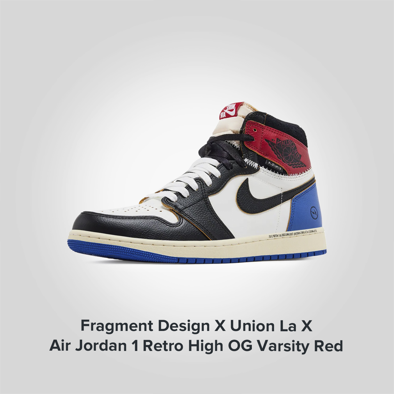 Fragment Design X Union LA X Jordan 1 Retro High OG Varsity Red