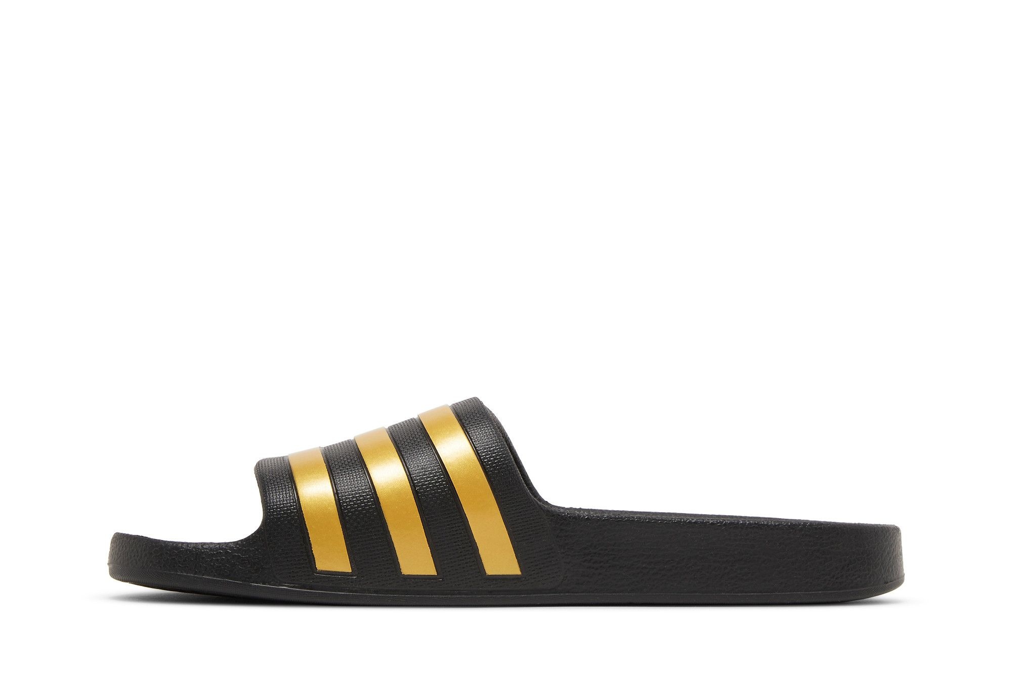 adidas Adilette Aqua Slides 'Black Gold Metallic'