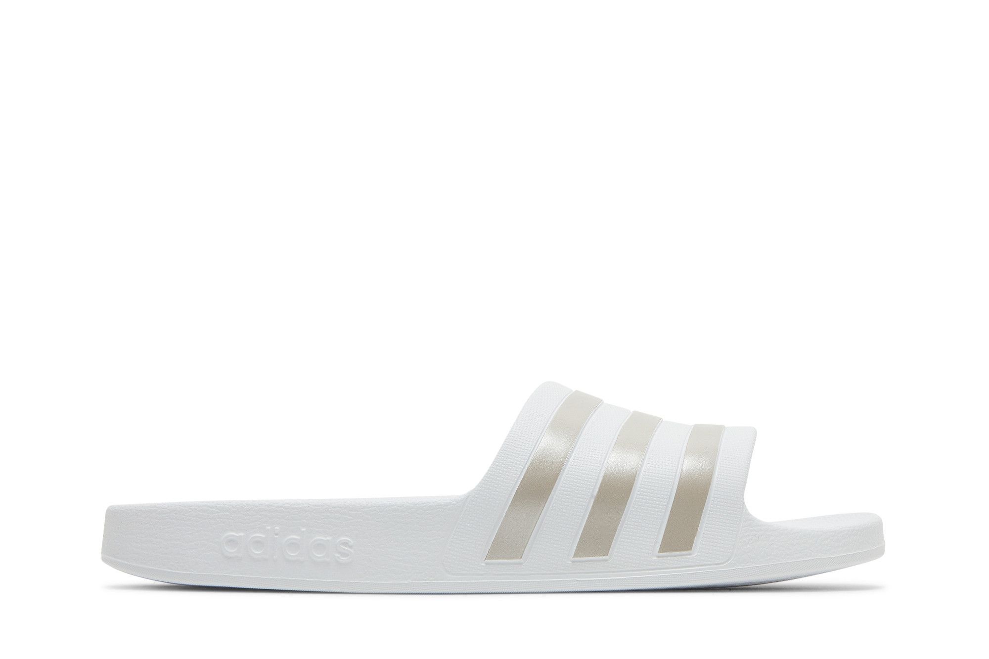 Adidas Adilette Aqua Slides 'White Platinum Metallic'