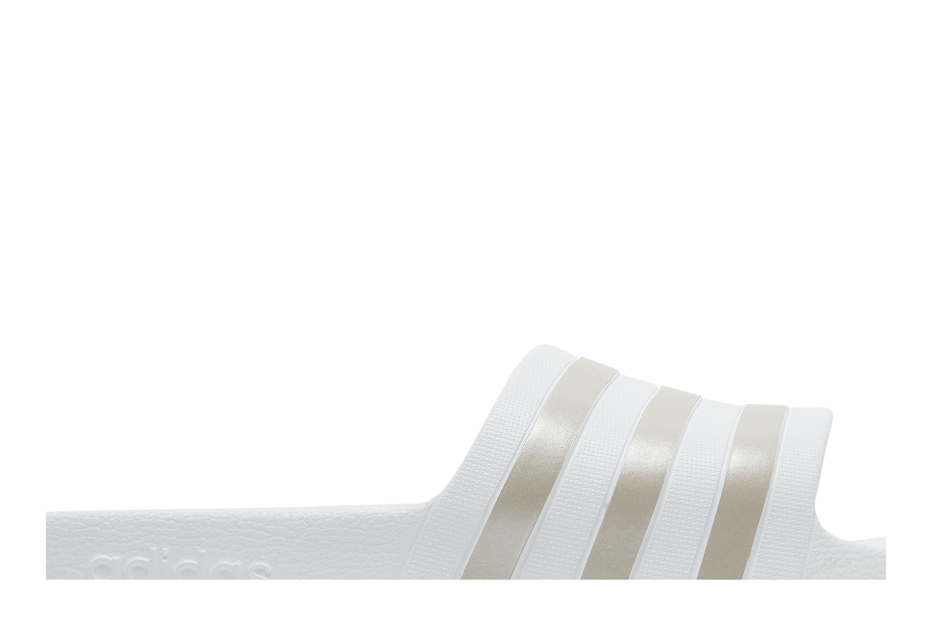 Adidas Adilette Aqua Slides 'White Platinum Metallic'
