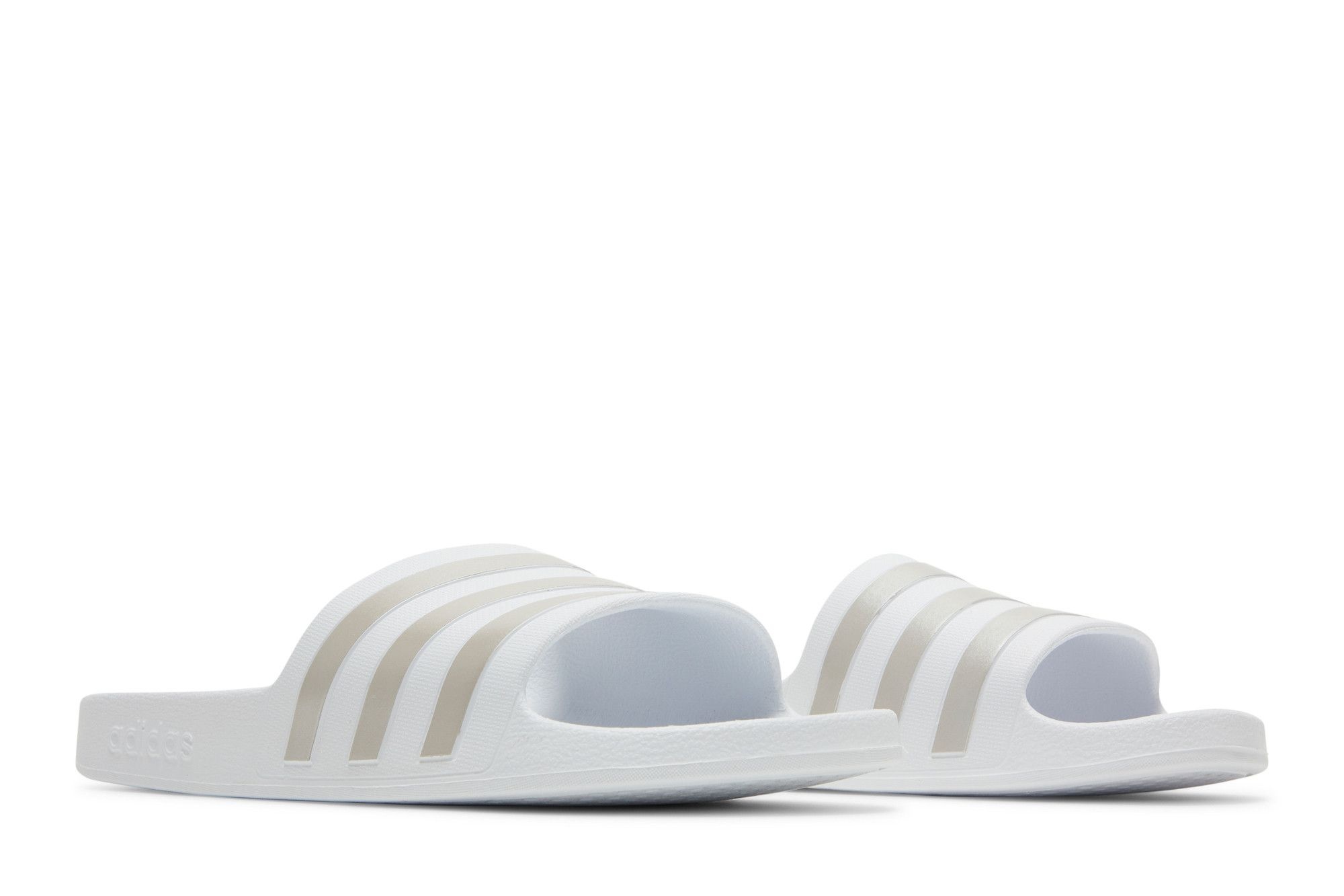 Adidas Adilette Aqua Slides 'White Platinum Metallic'