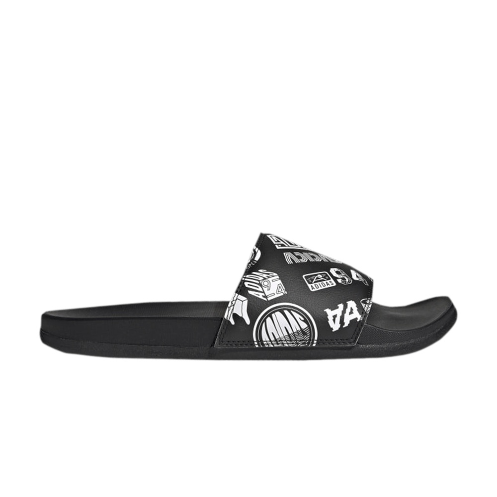 Adidas Adilette Comfort Slide 'All Over Logos - Black'