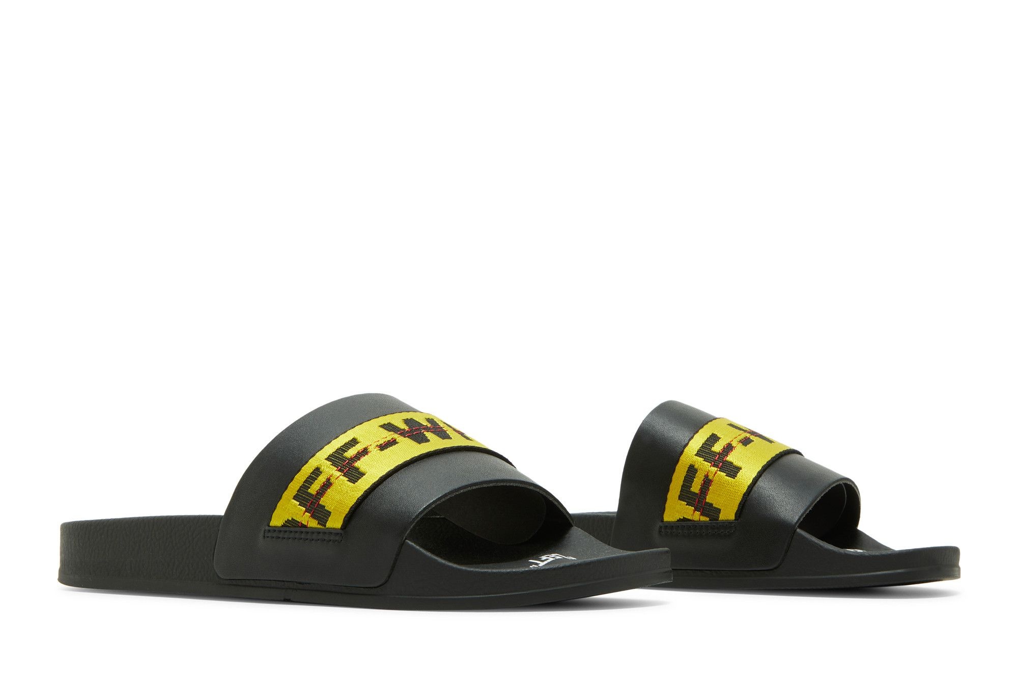 Off-White Industrial Sliders 'Black Yellow'