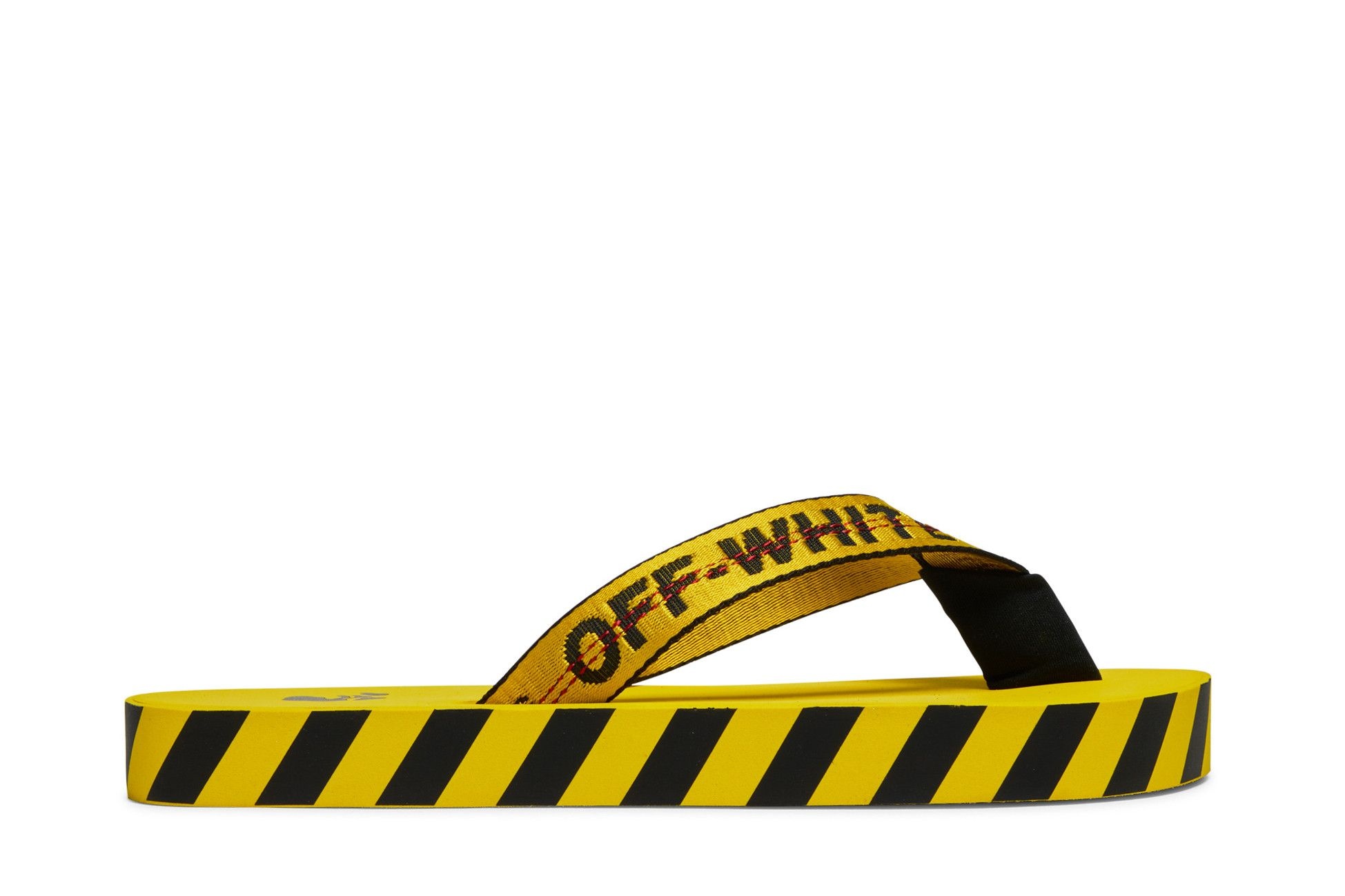 Off-White Industrial Flip Flops 'Logo Tape - Yellow' 2021