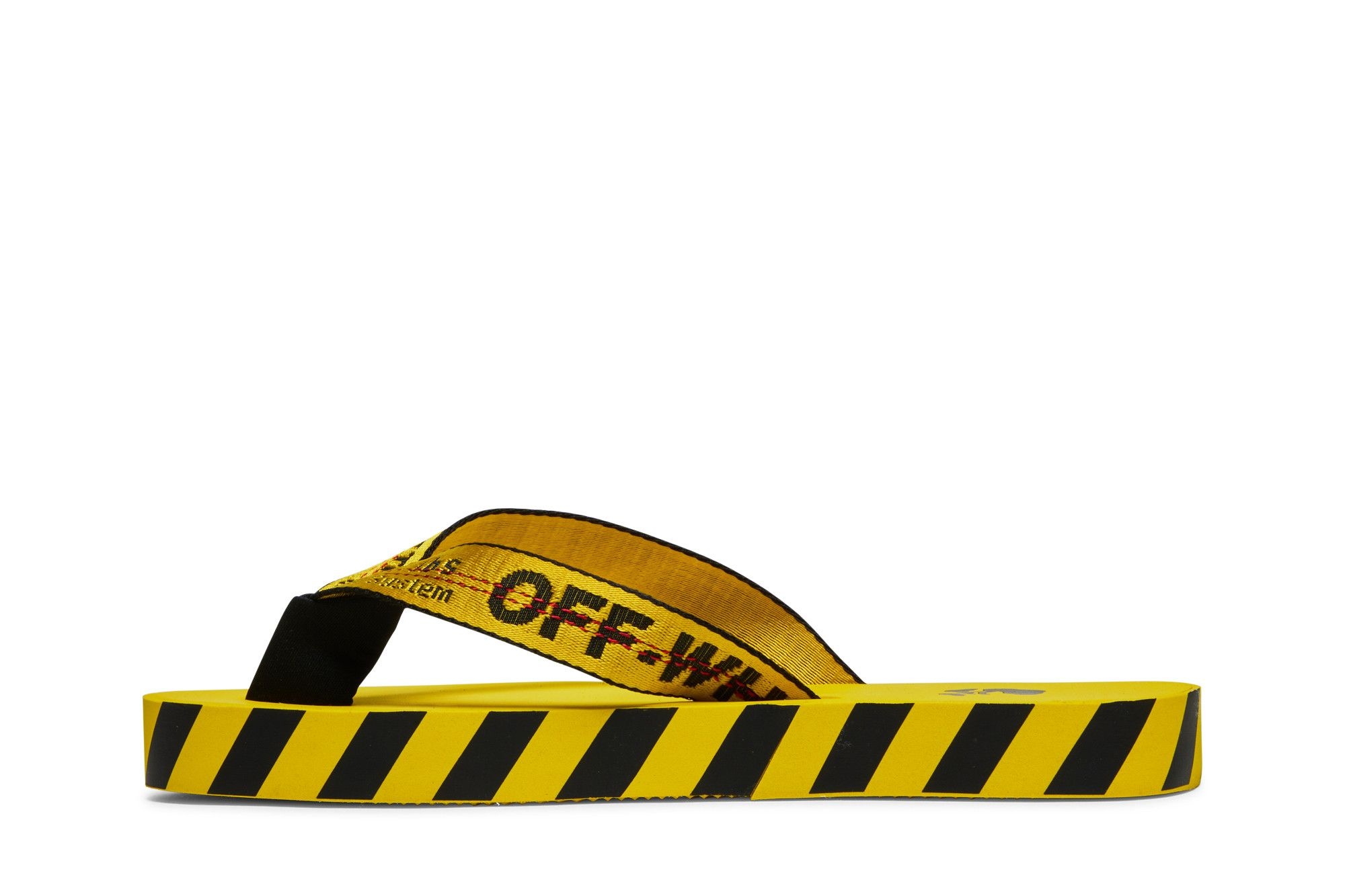 Off-White Industrial Flip Flops 'Logo Tape - Yellow' 2021