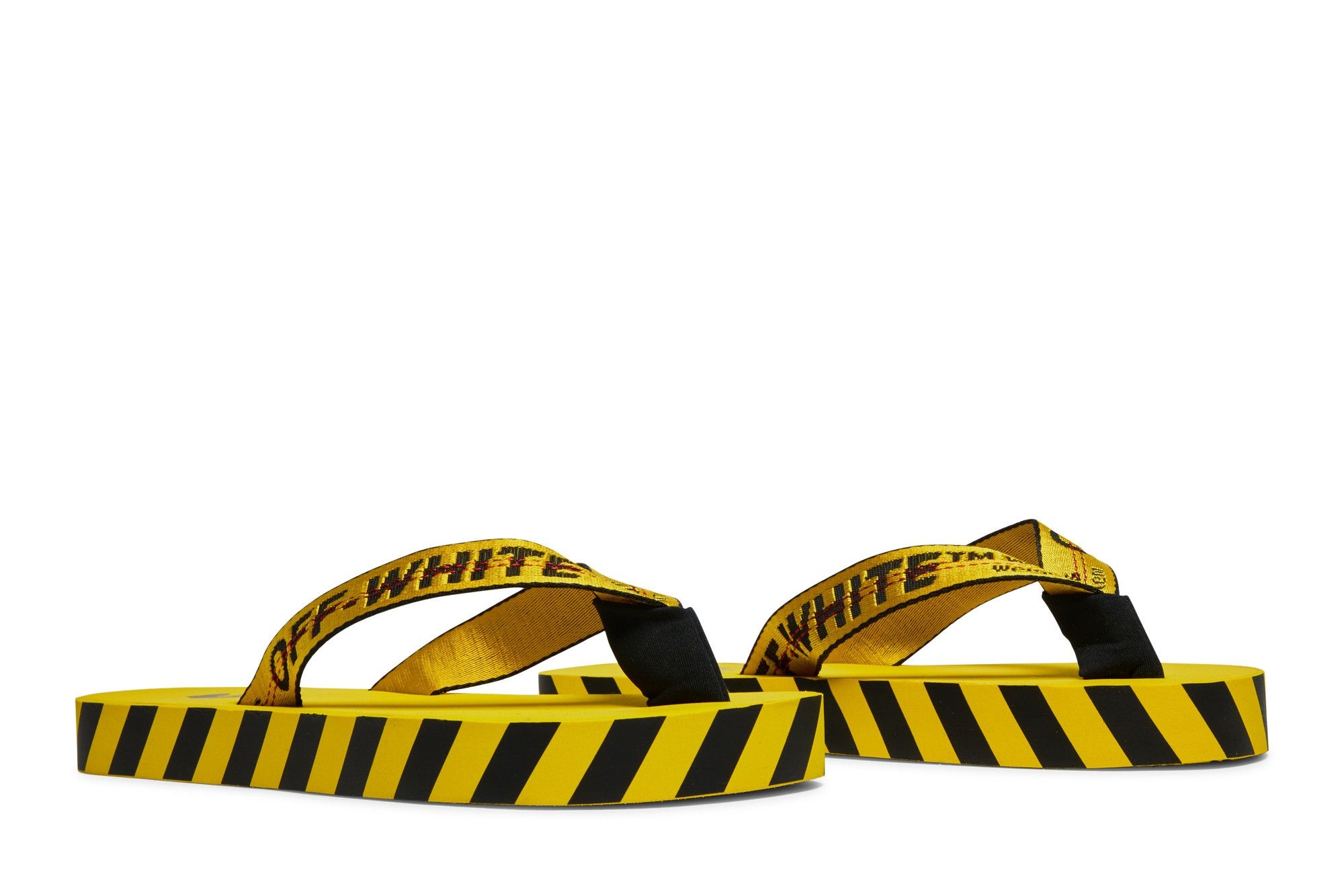 Off-White Industrial Flip Flops 'Logo Tape - Yellow' 2021