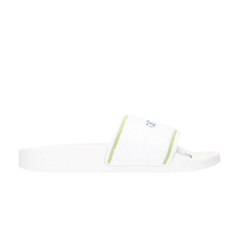 Off-White Logo Sliders 'Towel - White Green'