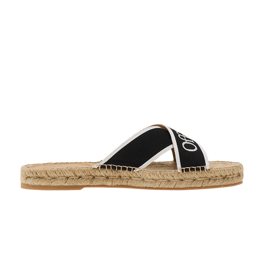 Off-White Wmns Bookish Criss-Cross Espadrille Sliders 'Black White'