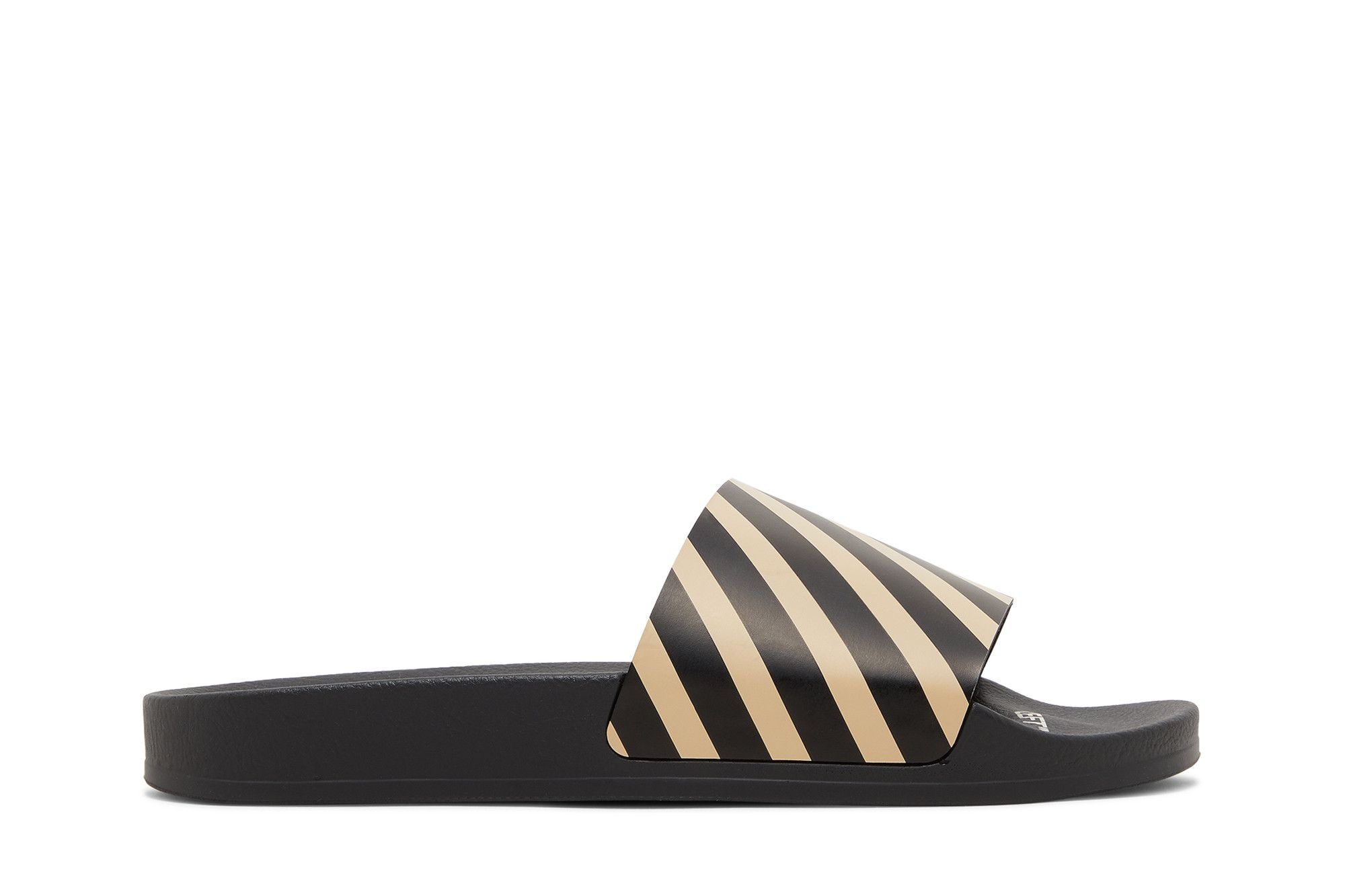 Off-White Sliders 'Diagonal Stripe - Black Beige'