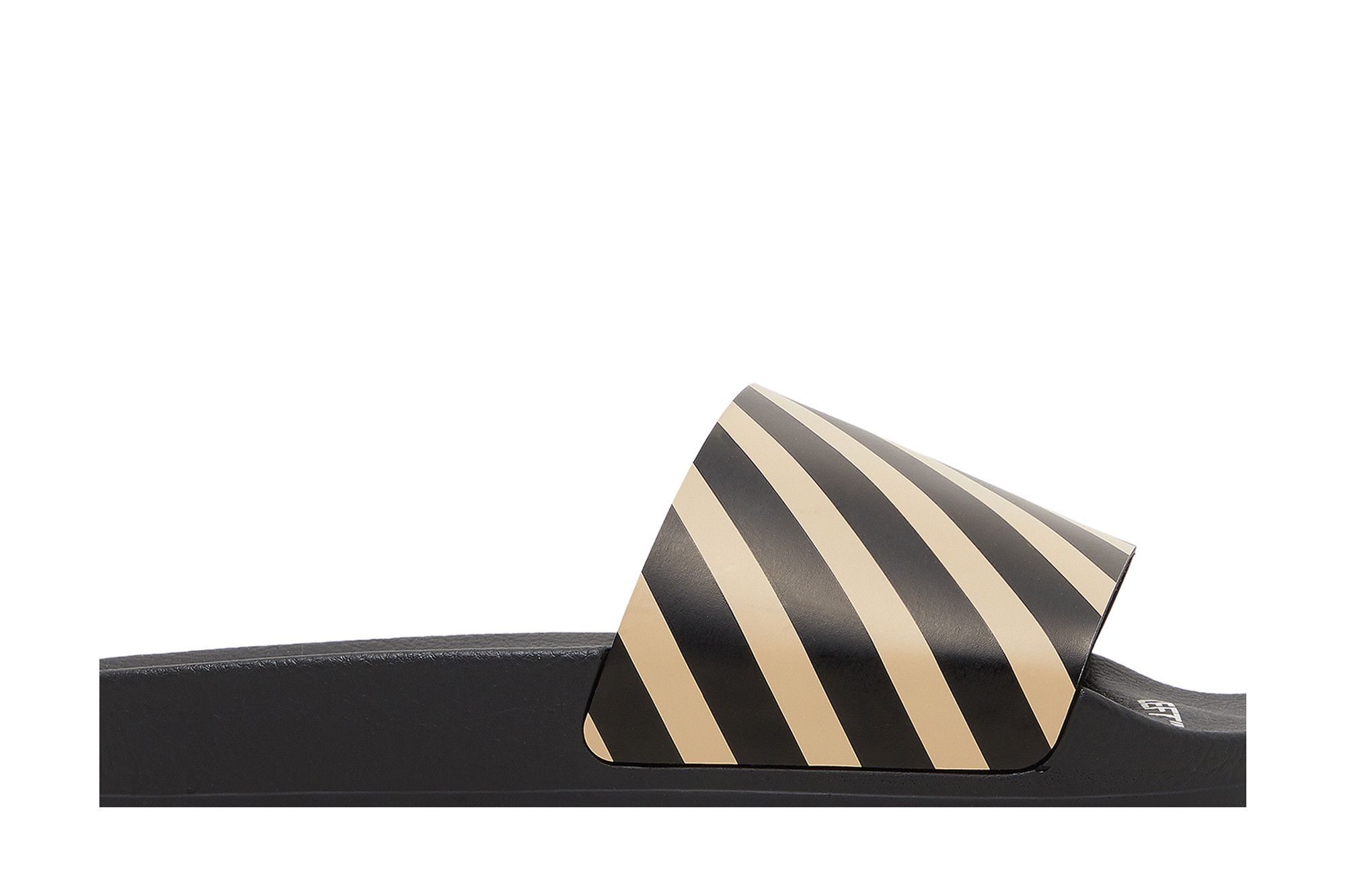 Off-White Sliders 'Diagonal Stripe - Black Beige'
