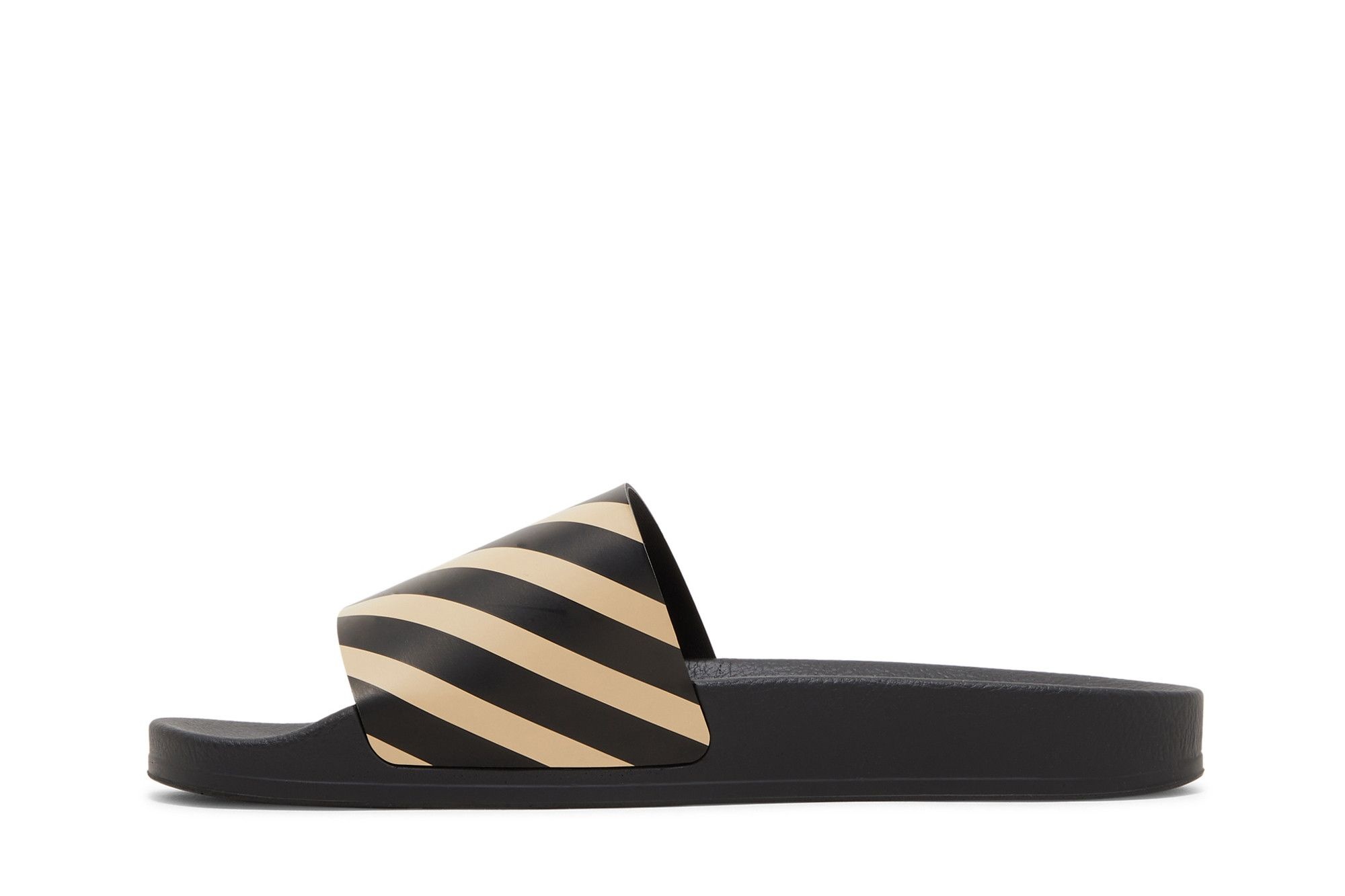 Off-White Sliders 'Diagonal Stripe - Black Beige'