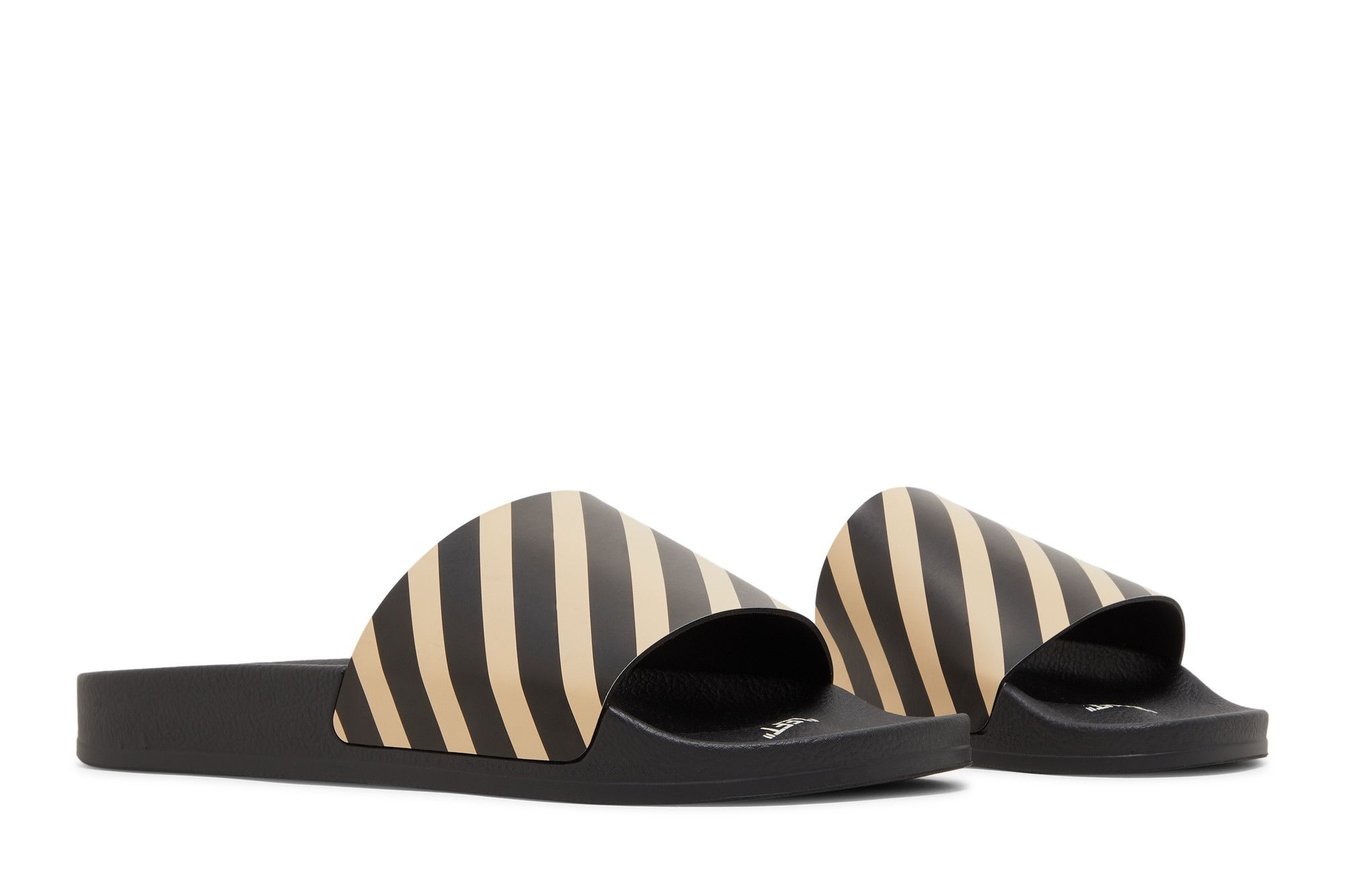 Off-White Sliders 'Diagonal Stripe - Black Beige'