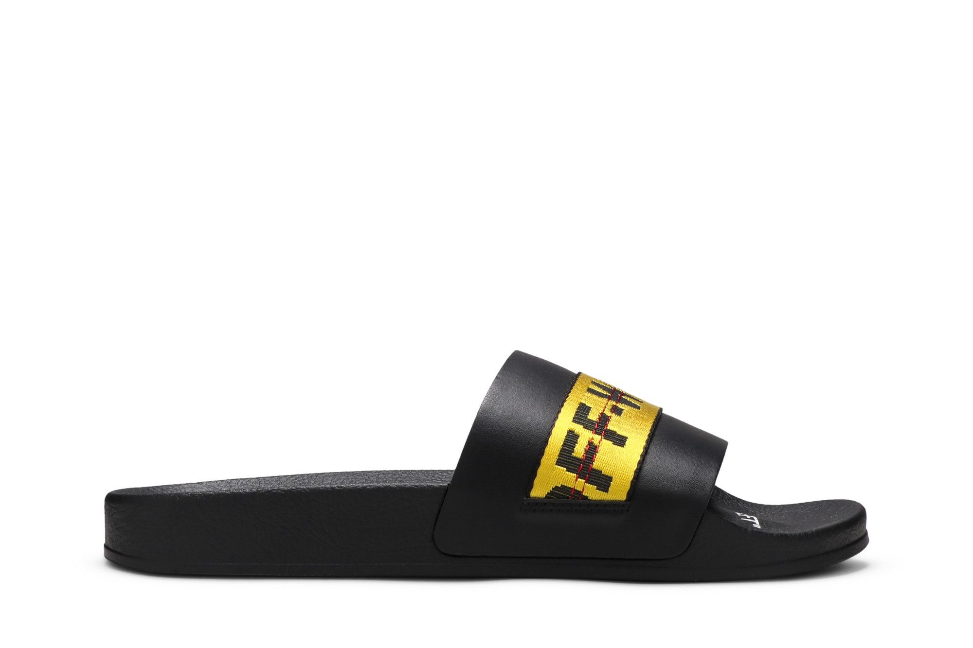 Off-White Industrial Sliders 'Black Yellow'