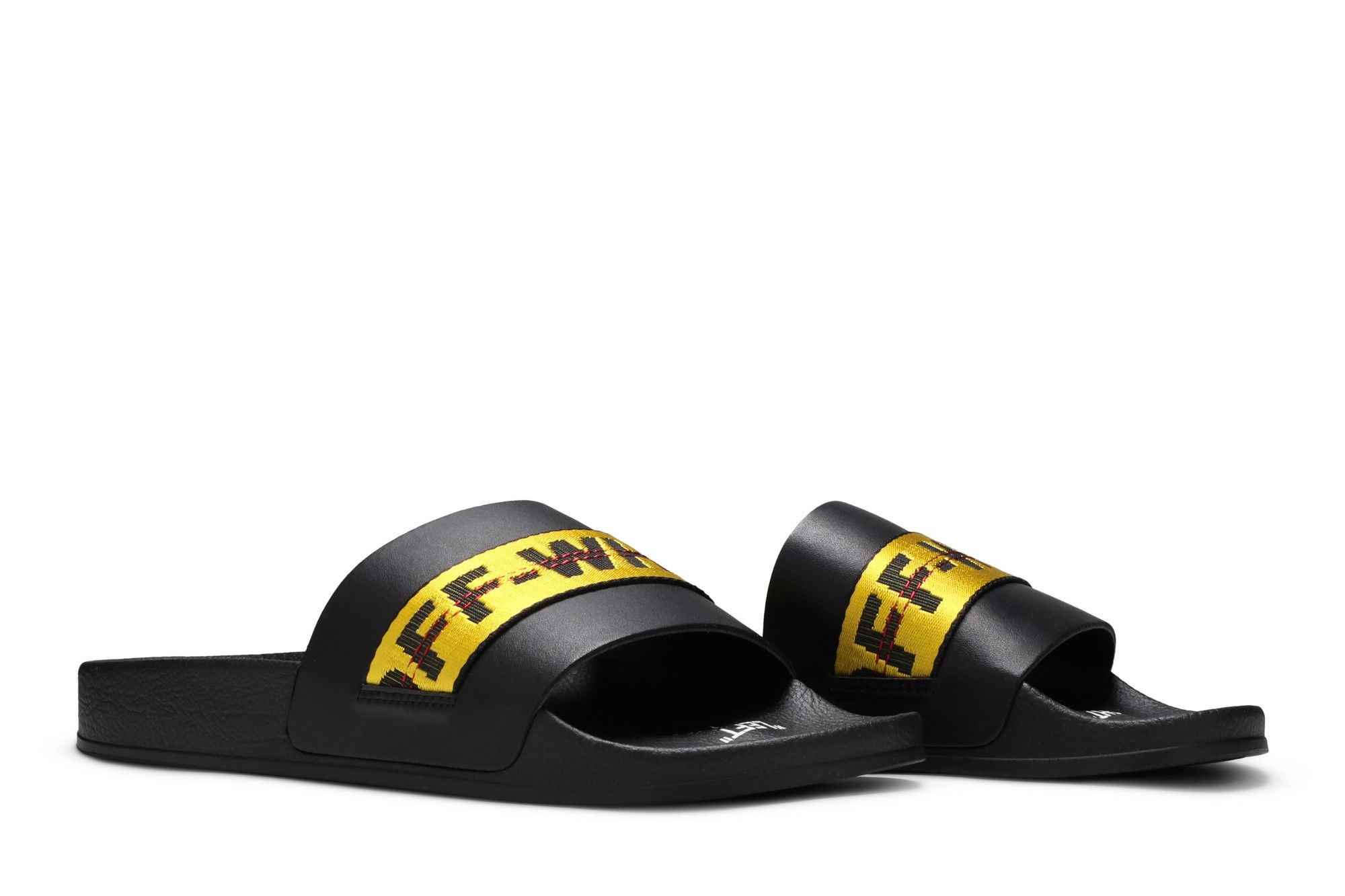 Off-White Industrial Sliders 'Black Yellow'