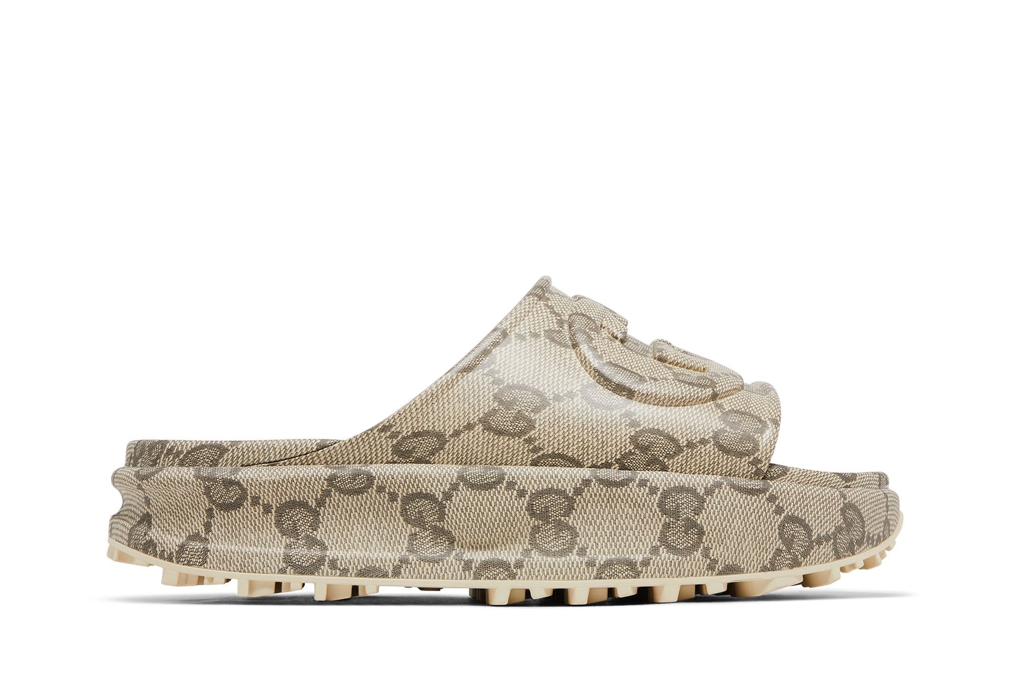 Gucci GG Slide Sandal 'Interlocking G - Beige Ebony'