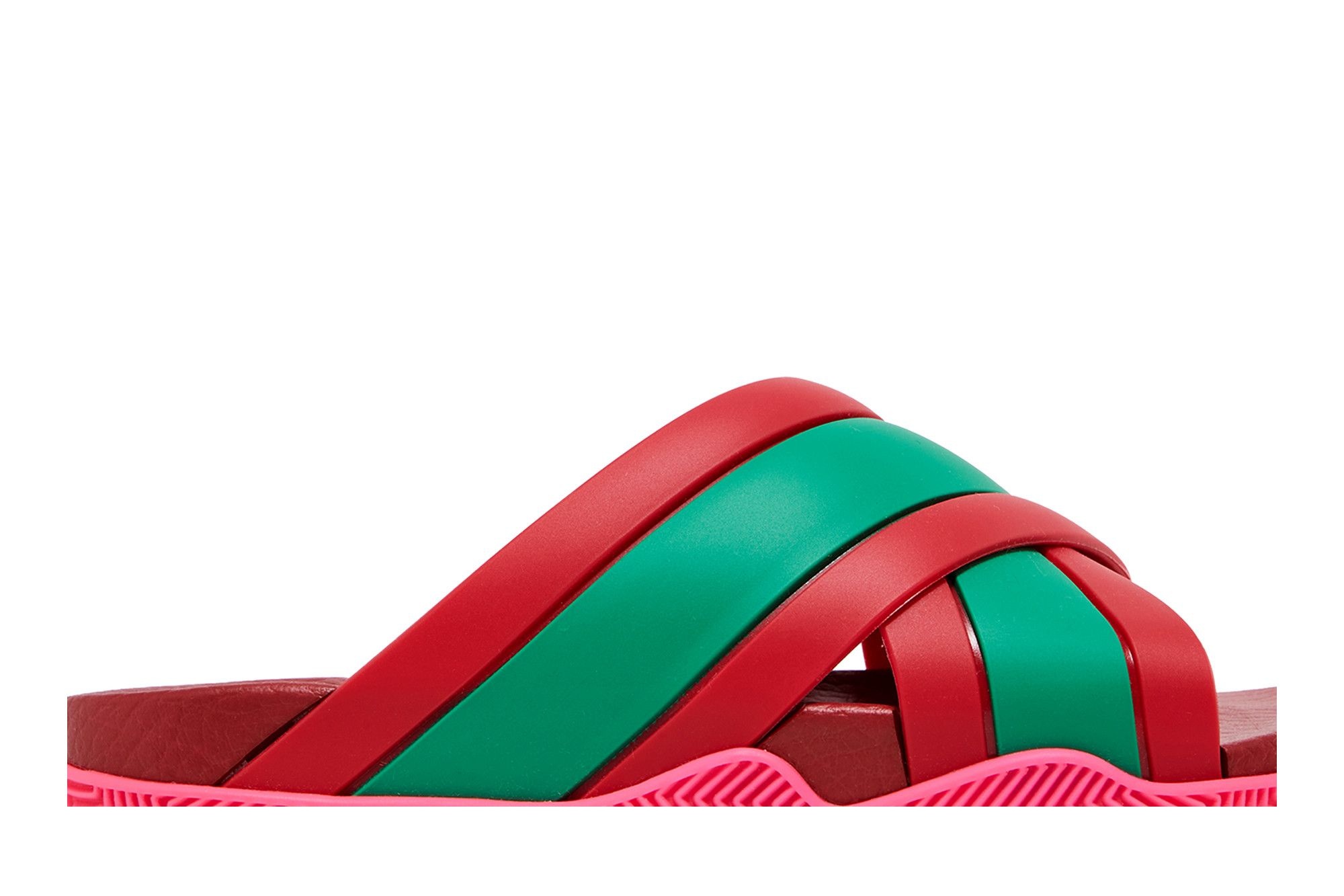 Gucci Wmns Web Stripe Slide Sandal 'Coral'