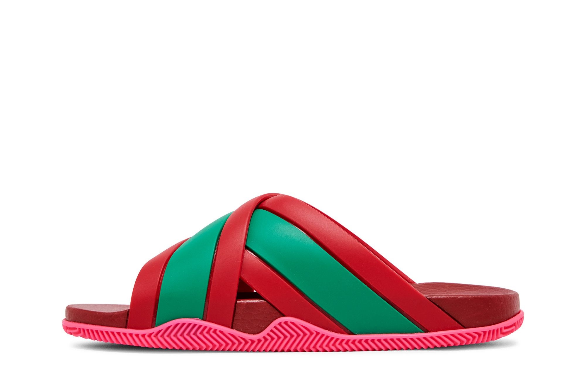 Gucci Wmns Web Stripe Slide Sandal 'Coral'