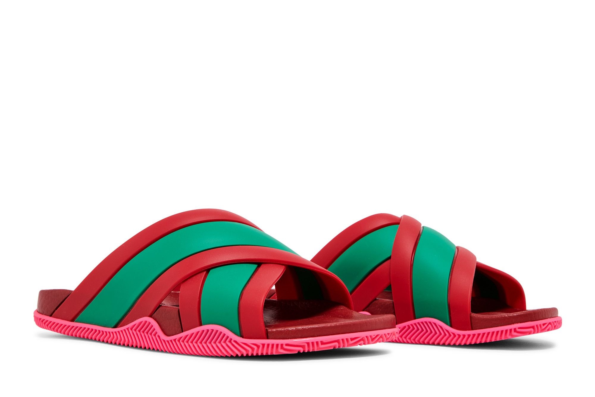 Gucci Wmns Web Stripe Slide Sandal 'Coral'