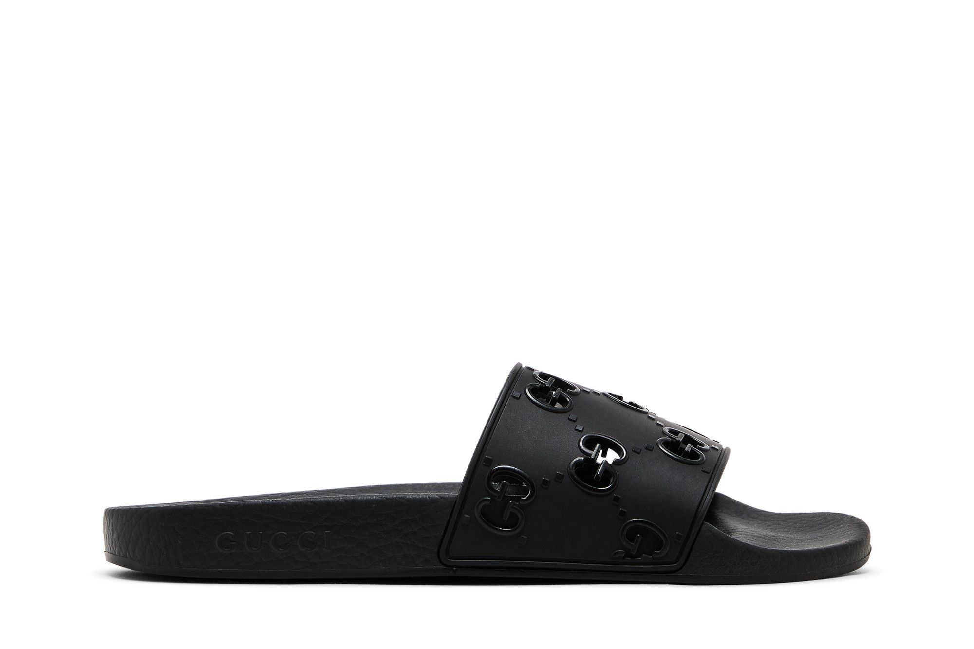 Gucci Wmns Rubber GG Slide 'Black'