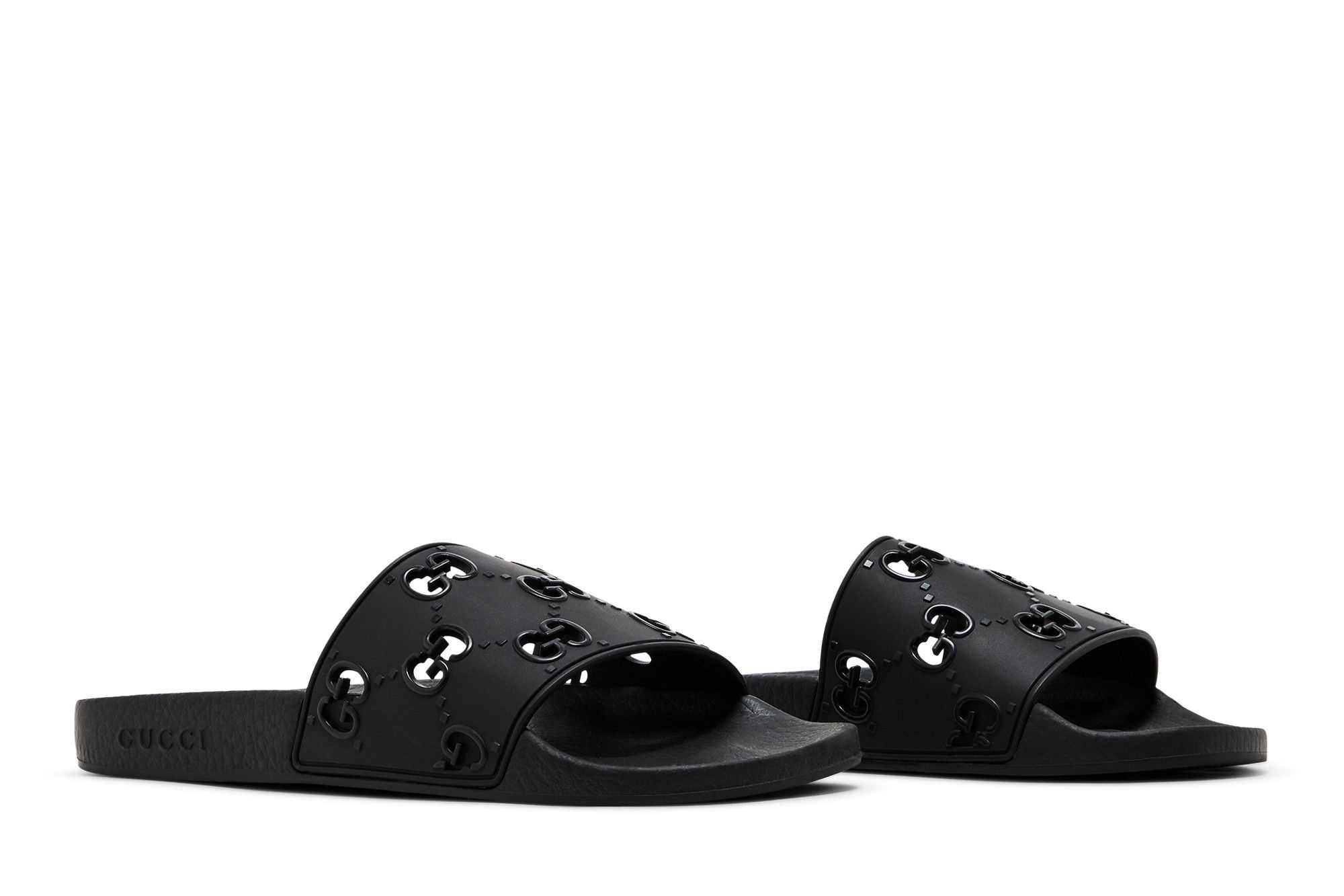 Gucci Wmns Rubber GG Slide 'Black'