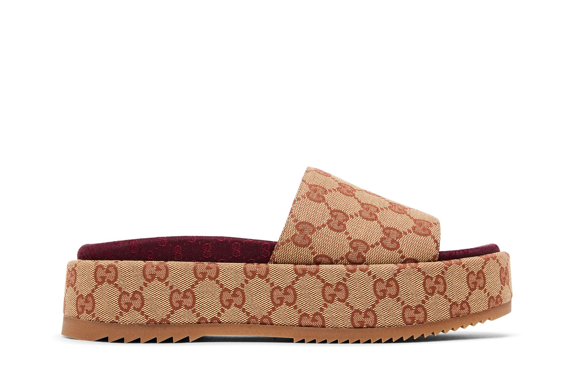 Gucci Wmns GG Slide Sandal 'Monogram - Beige Brick Red'