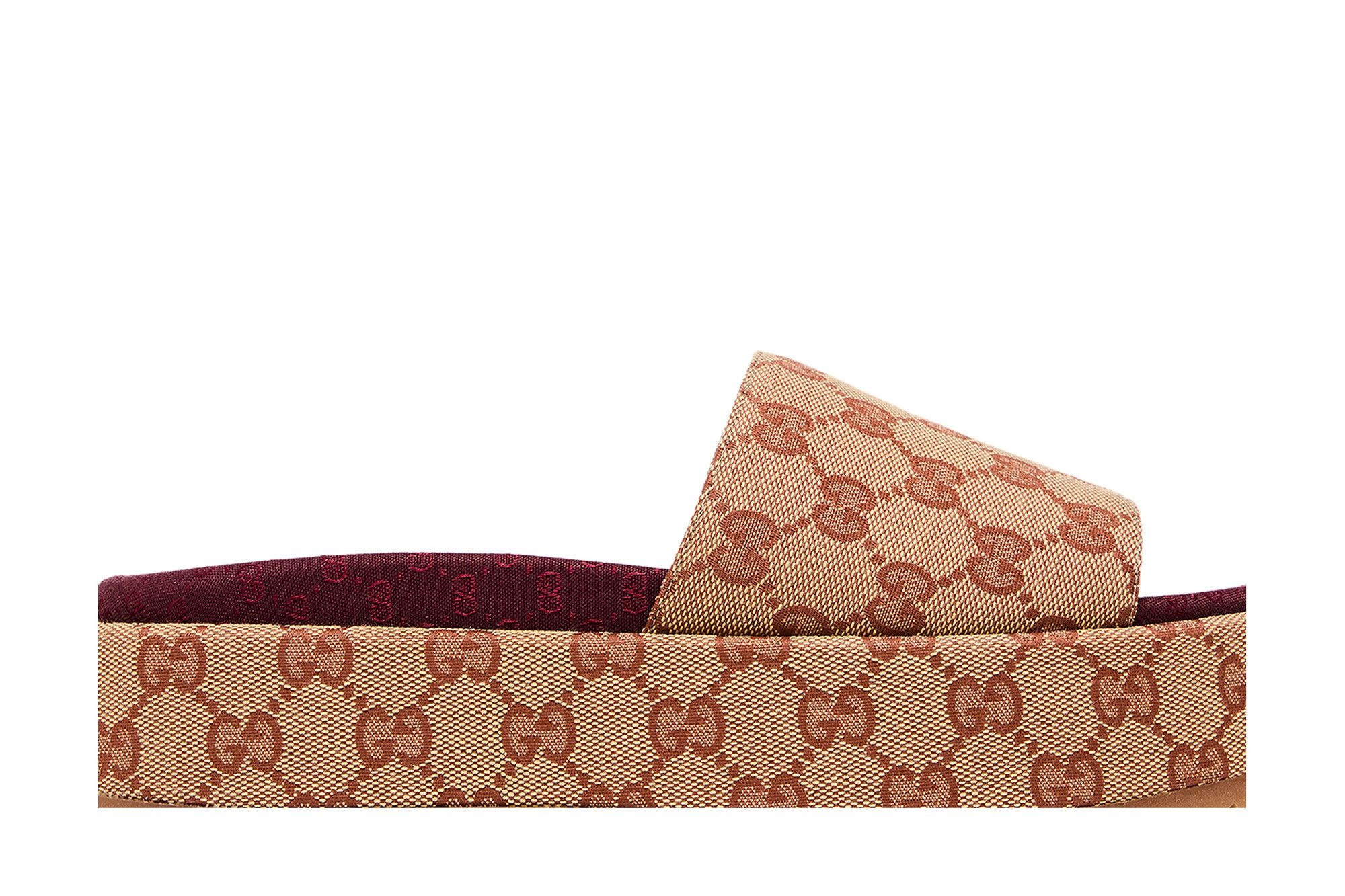 Gucci Wmns GG Slide Sandal 'Monogram - Beige Brick Red'