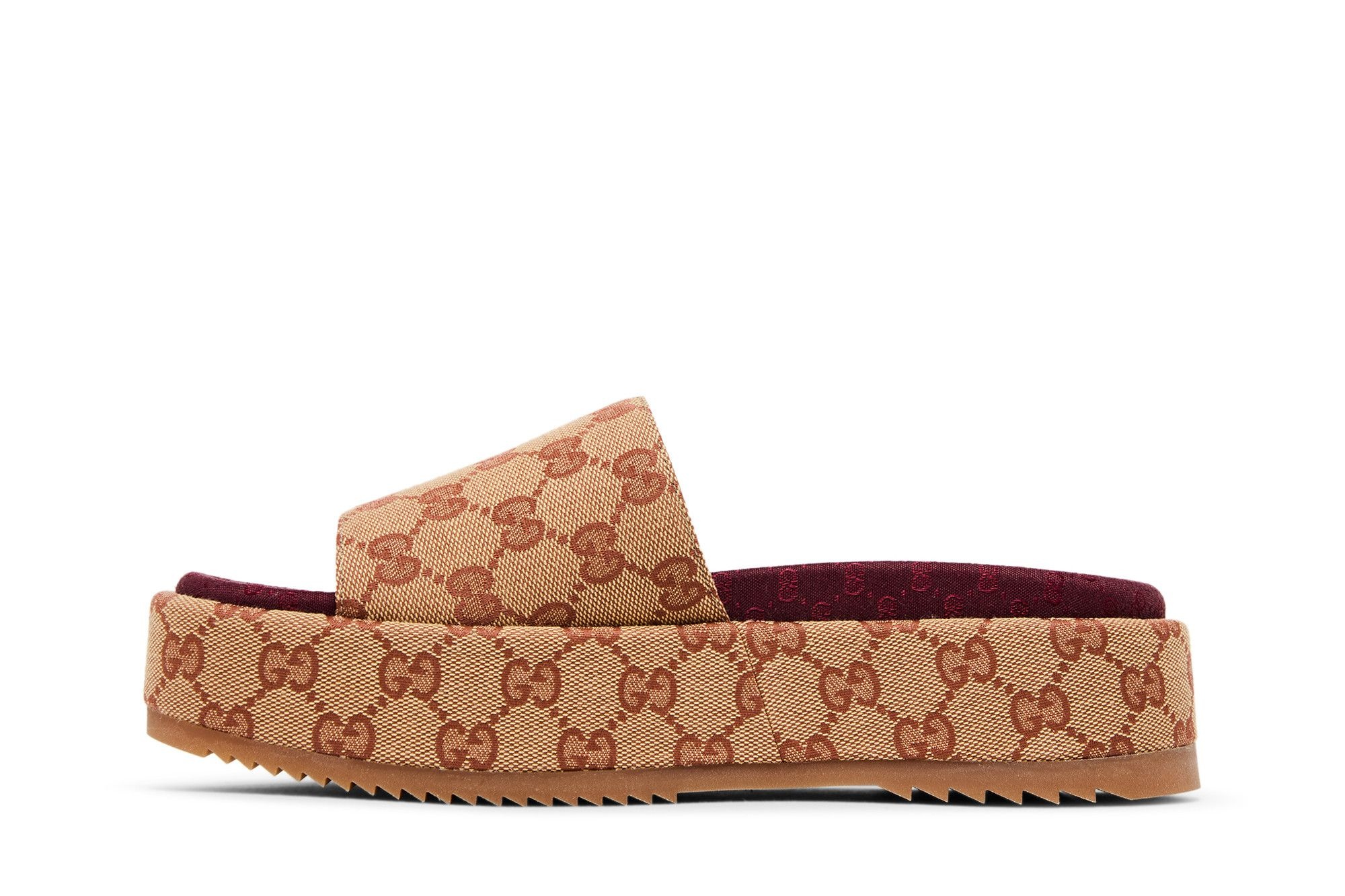 Gucci Wmns GG Slide Sandal 'Monogram - Beige Brick Red'