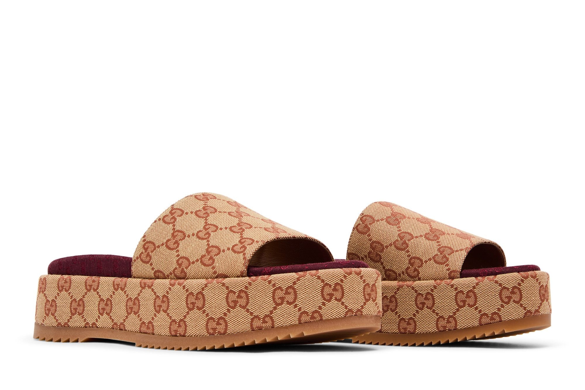 Gucci Wmns GG Slide Sandal 'Monogram - Beige Brick Red'