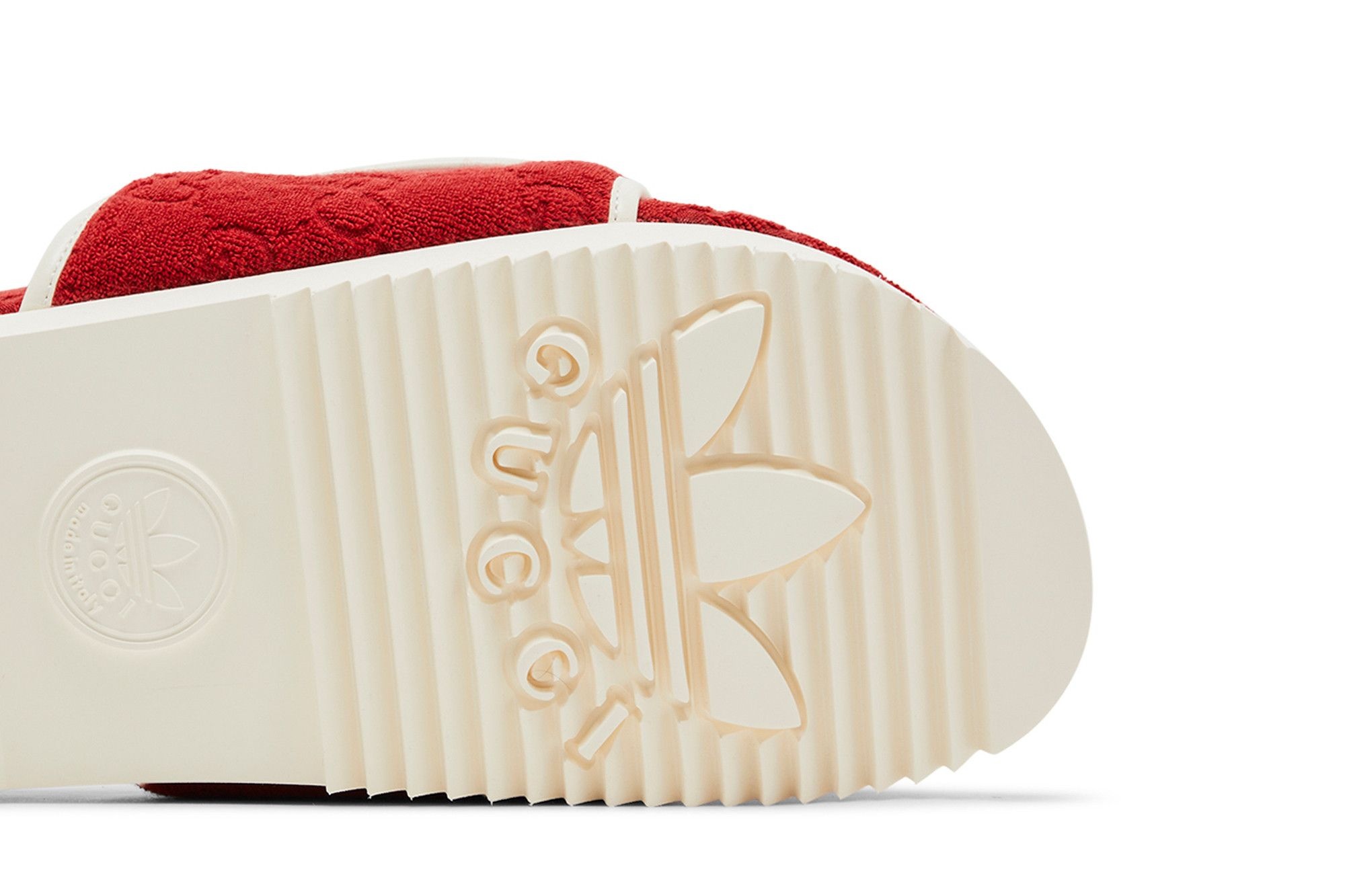 Adidas x Gucci GG Platform Sandal 'Red Cotton Sponge'