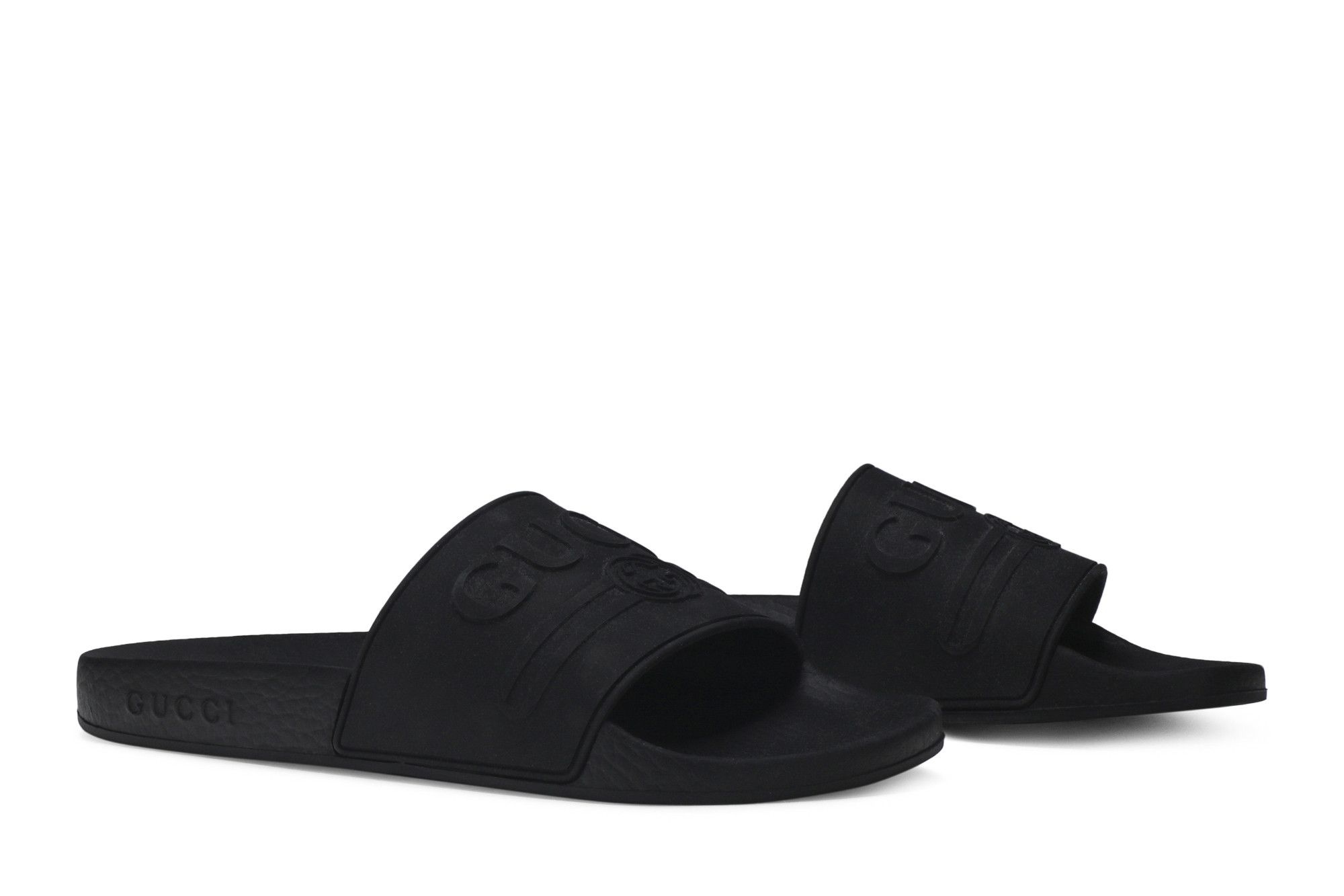 Gucci Wmns Logo Rubber Slide 'Black'