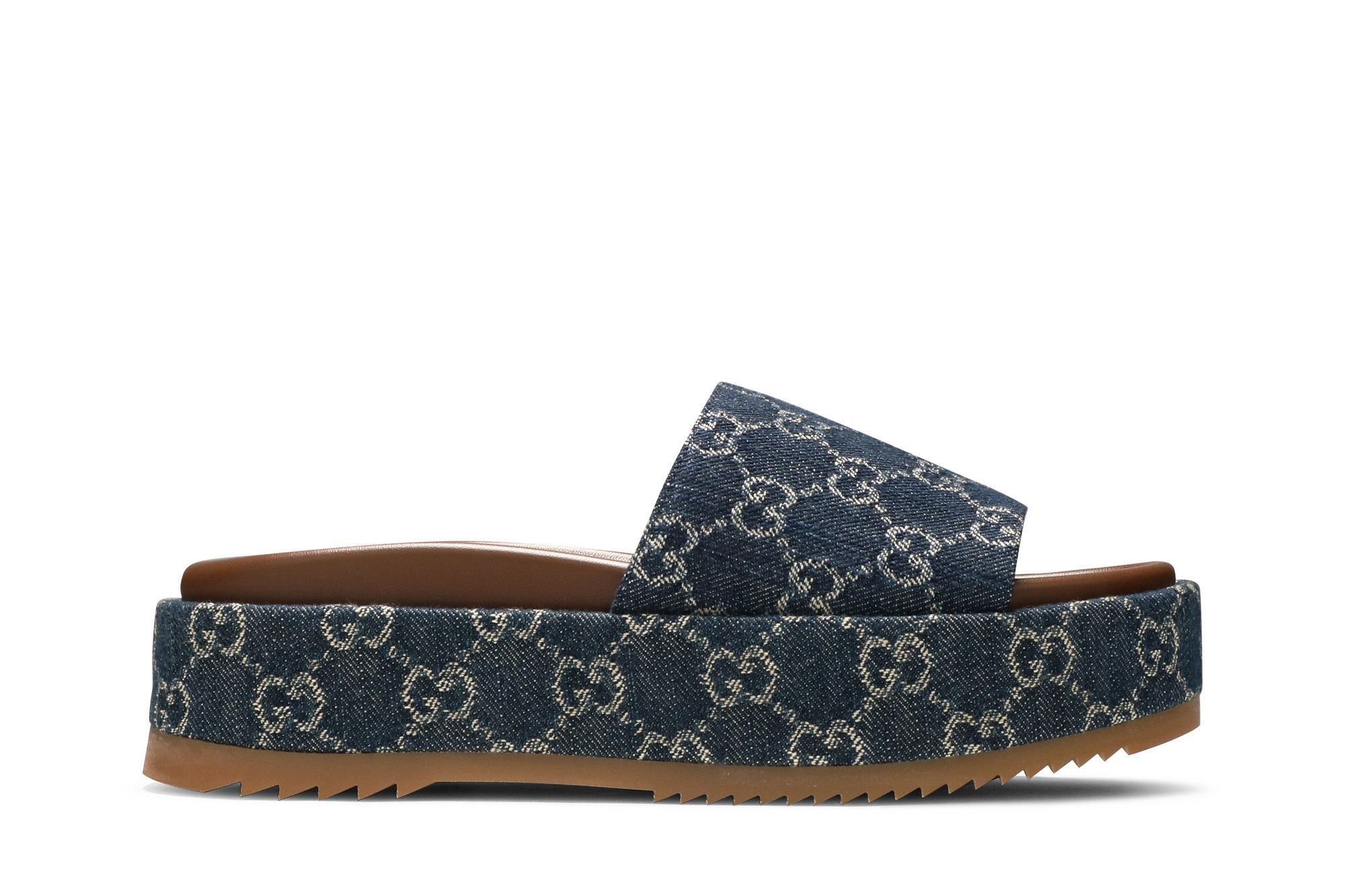 Gucci Wmns Platform Slide Sandal 'Allover GG Denim'