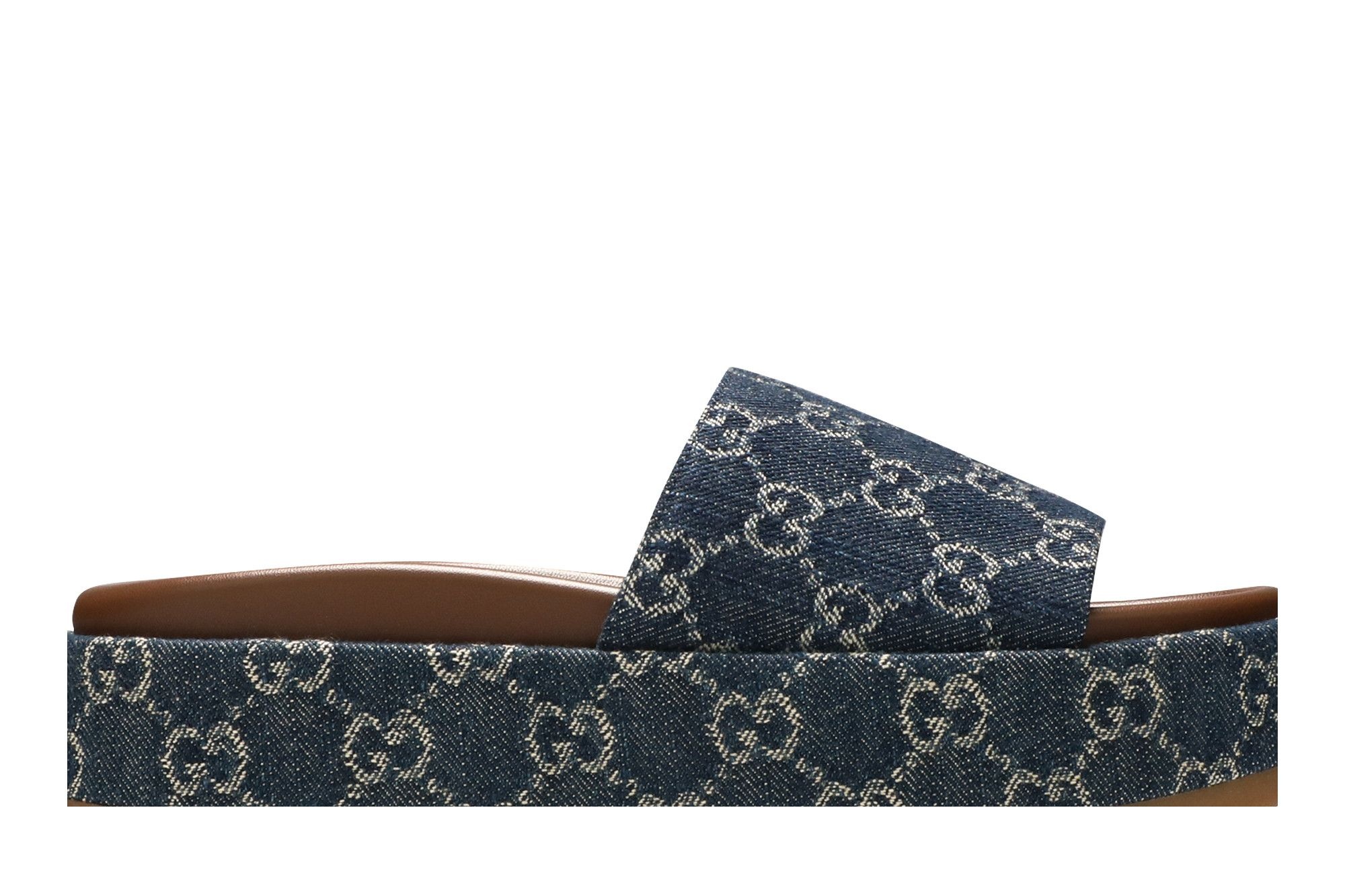 Gucci Wmns Platform Slide Sandal 'Allover GG Denim'