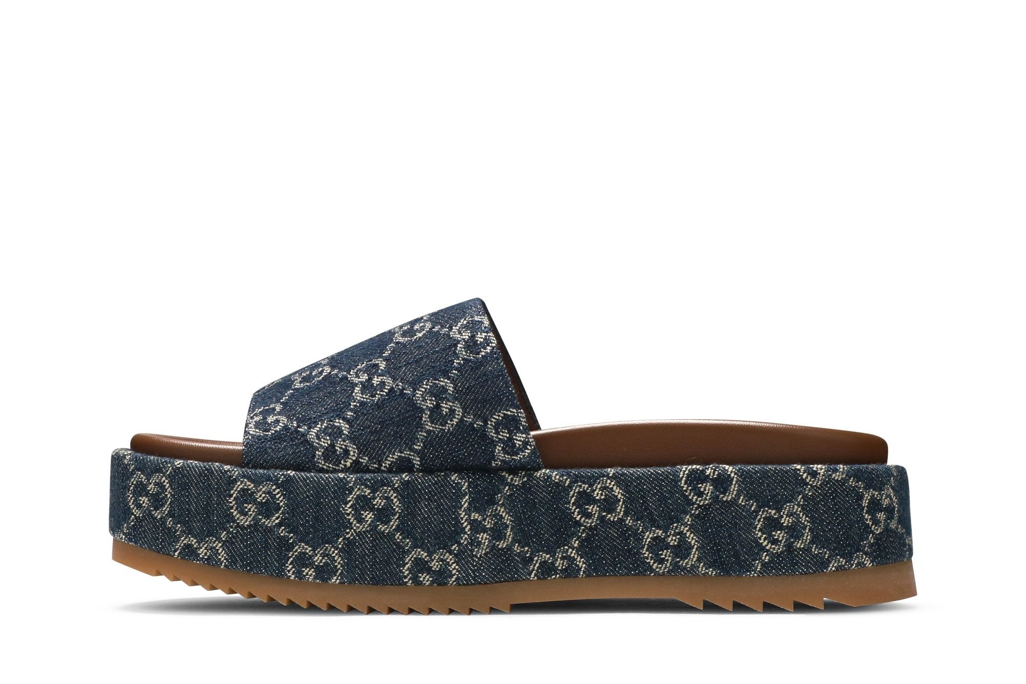 Gucci Wmns Platform Slide Sandal 'Allover GG Denim'