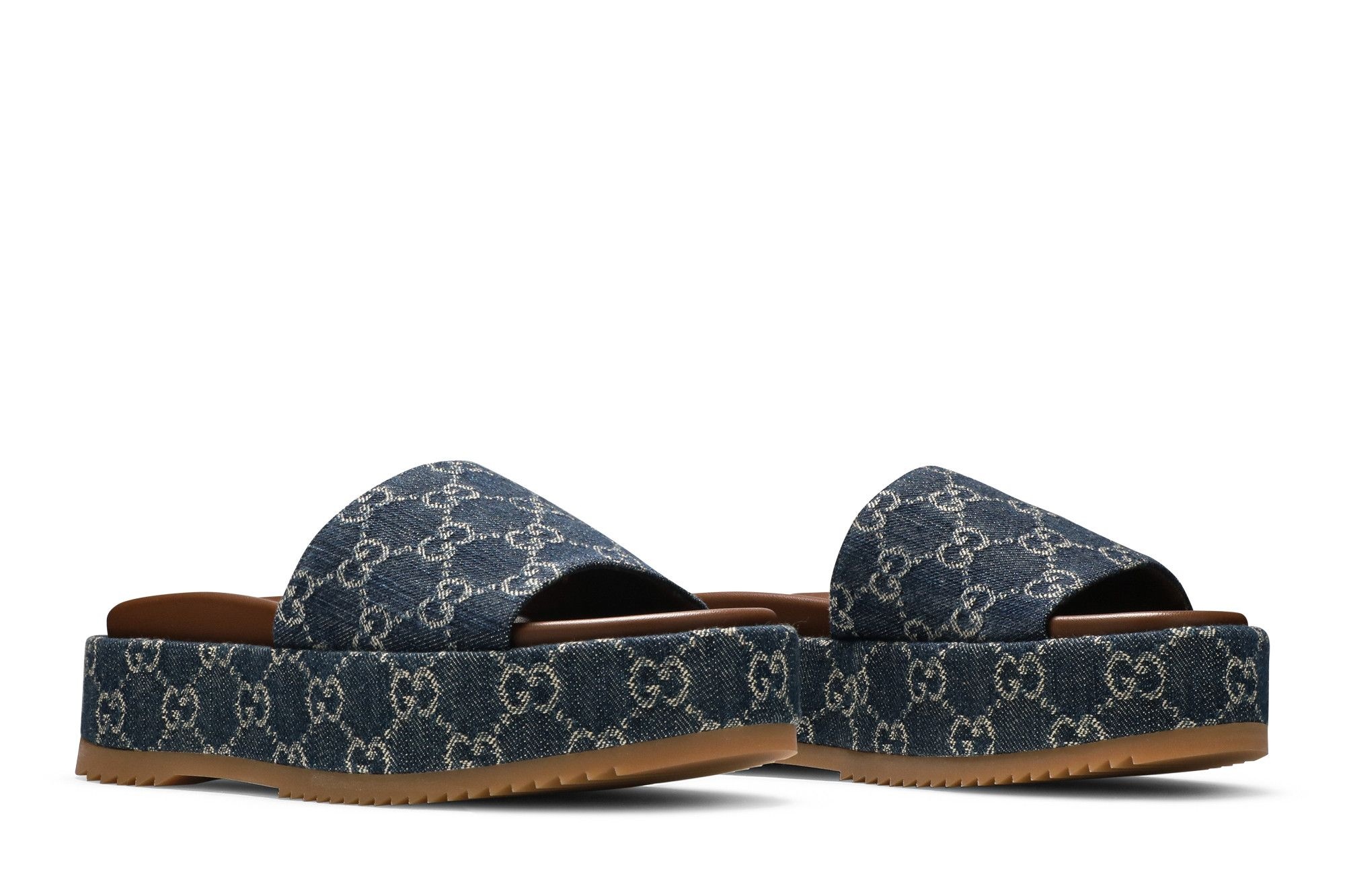 Gucci Wmns Platform Slide Sandal 'Allover GG Denim'