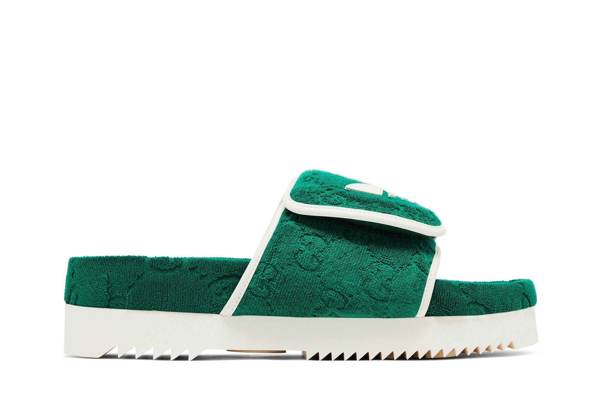Adidas x Gucci GG Platform Sandal 'Green Cotton Sponge'