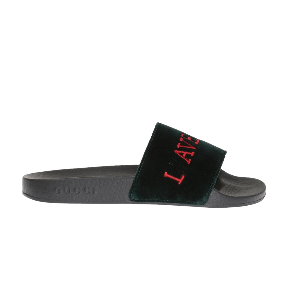 Gucci Velvet Slides 'L'aveugle Par Amour - Black'