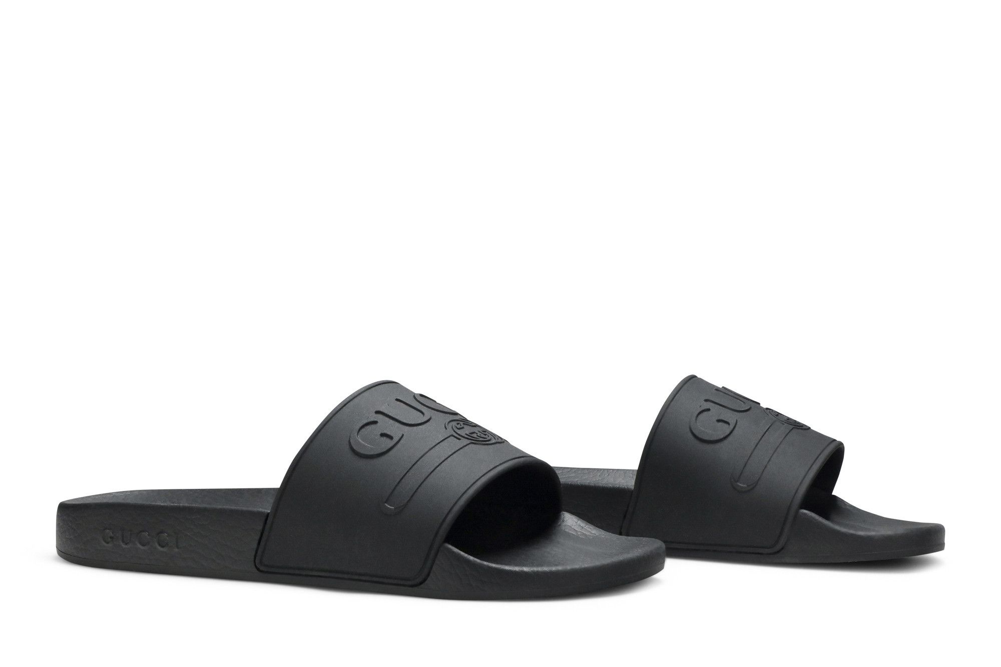 Gucci Logo Rubber Slide 'Black'
