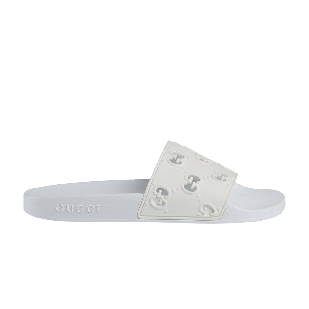 Gucci Wmns Rubber GG Slide 'White'