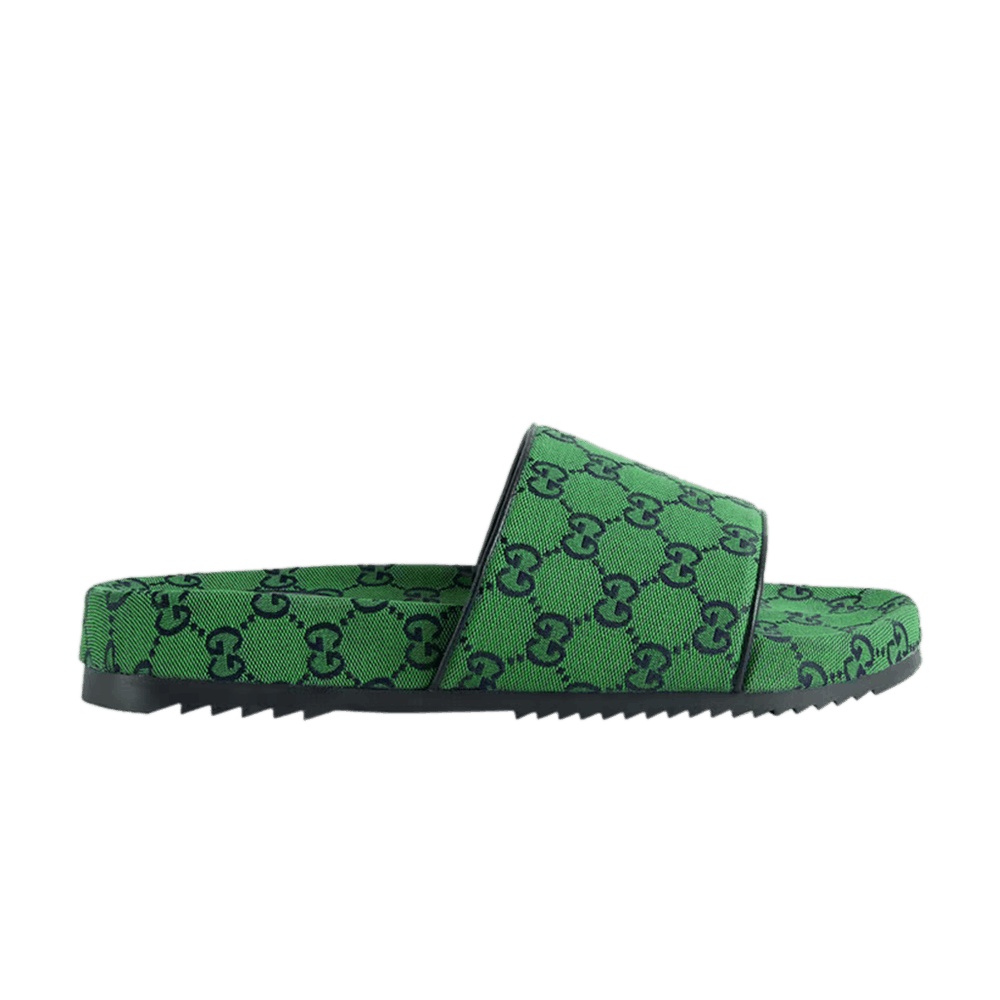 Gucci GG Canvas Slide Sandal 'Green Monogram'