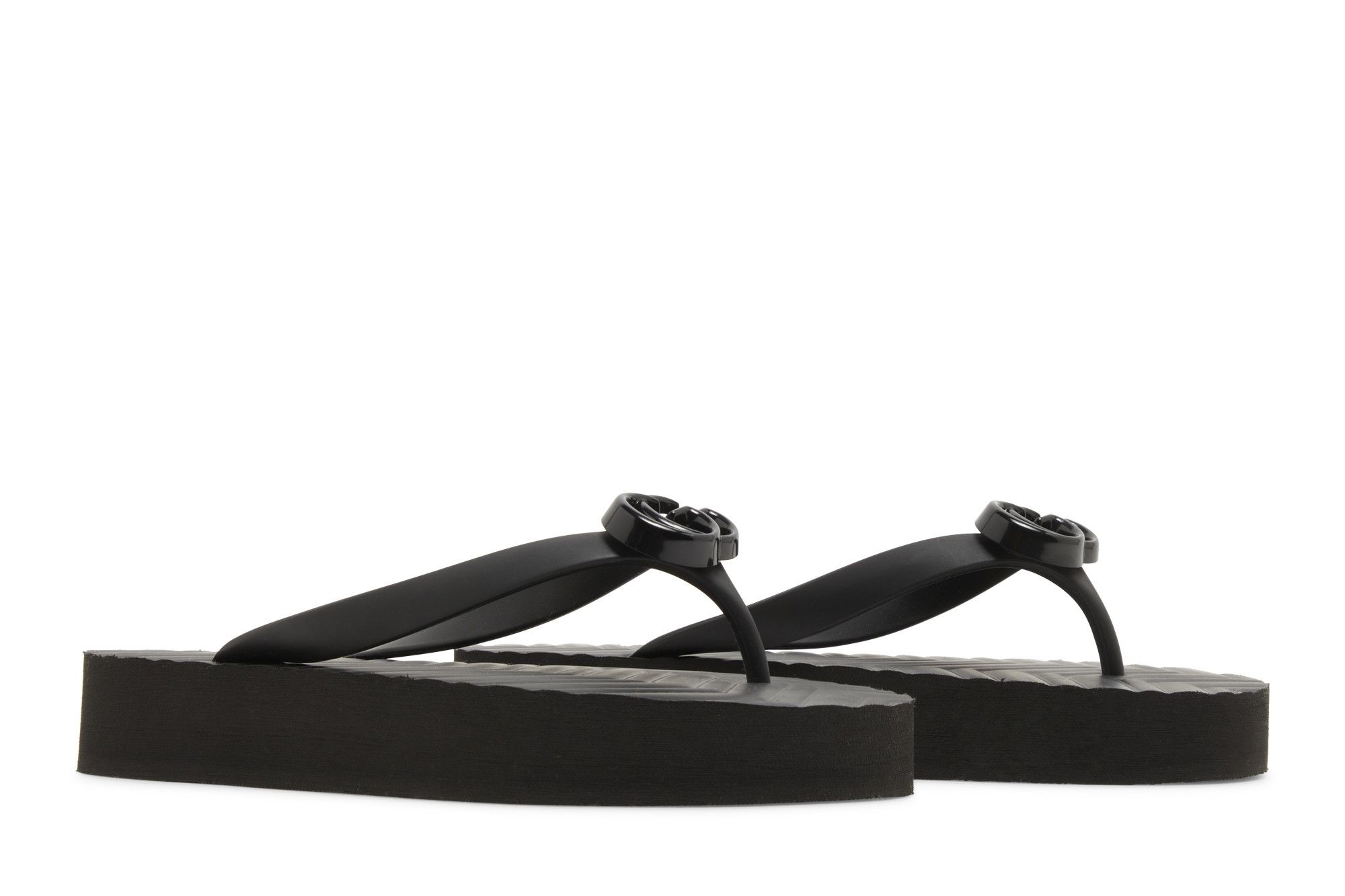 Gucci Wmns Chevron Thong Sandal 'Black'