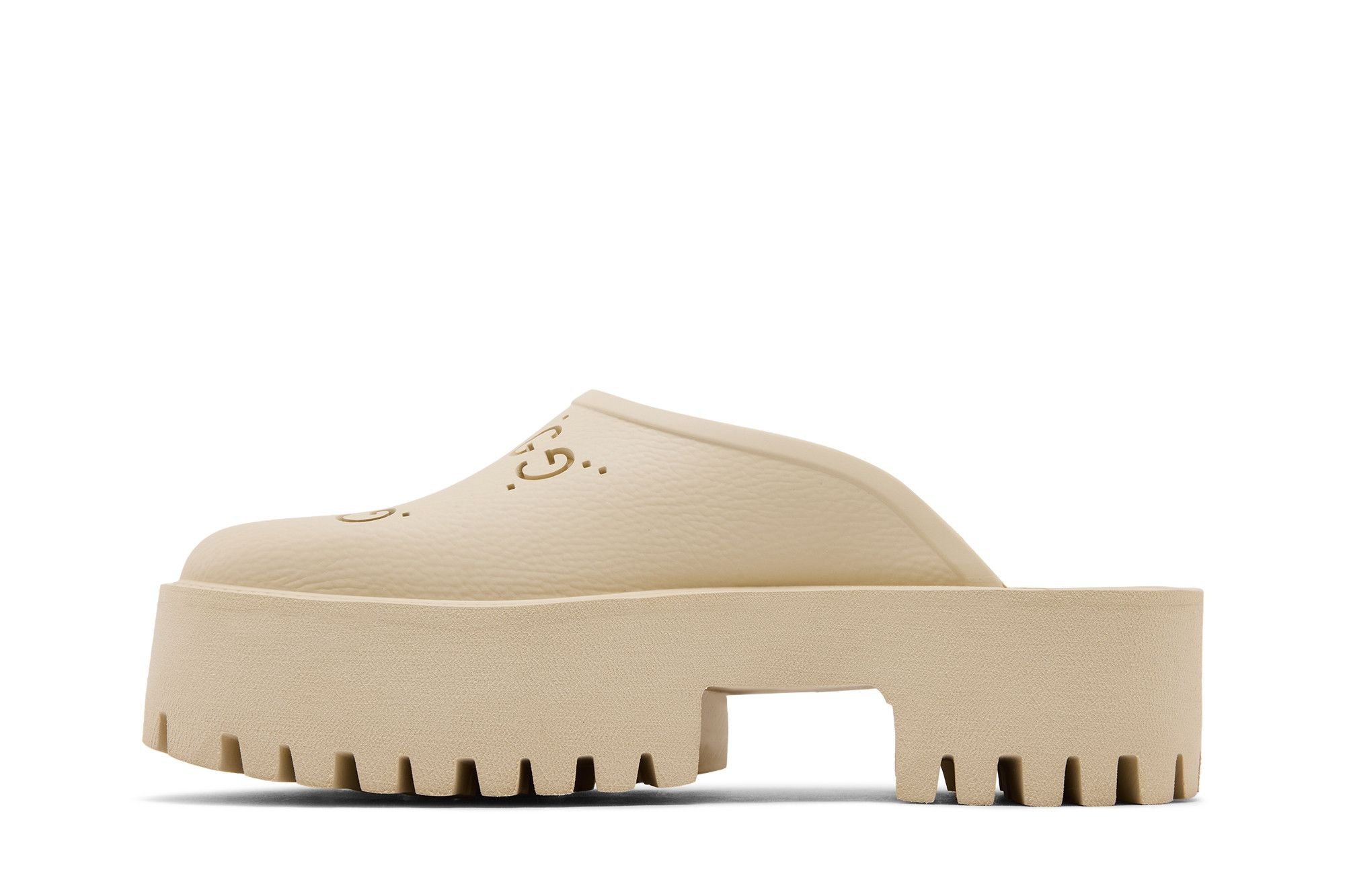 Gucci Wmns Platform Perforated G Sandal 'White Rubber'