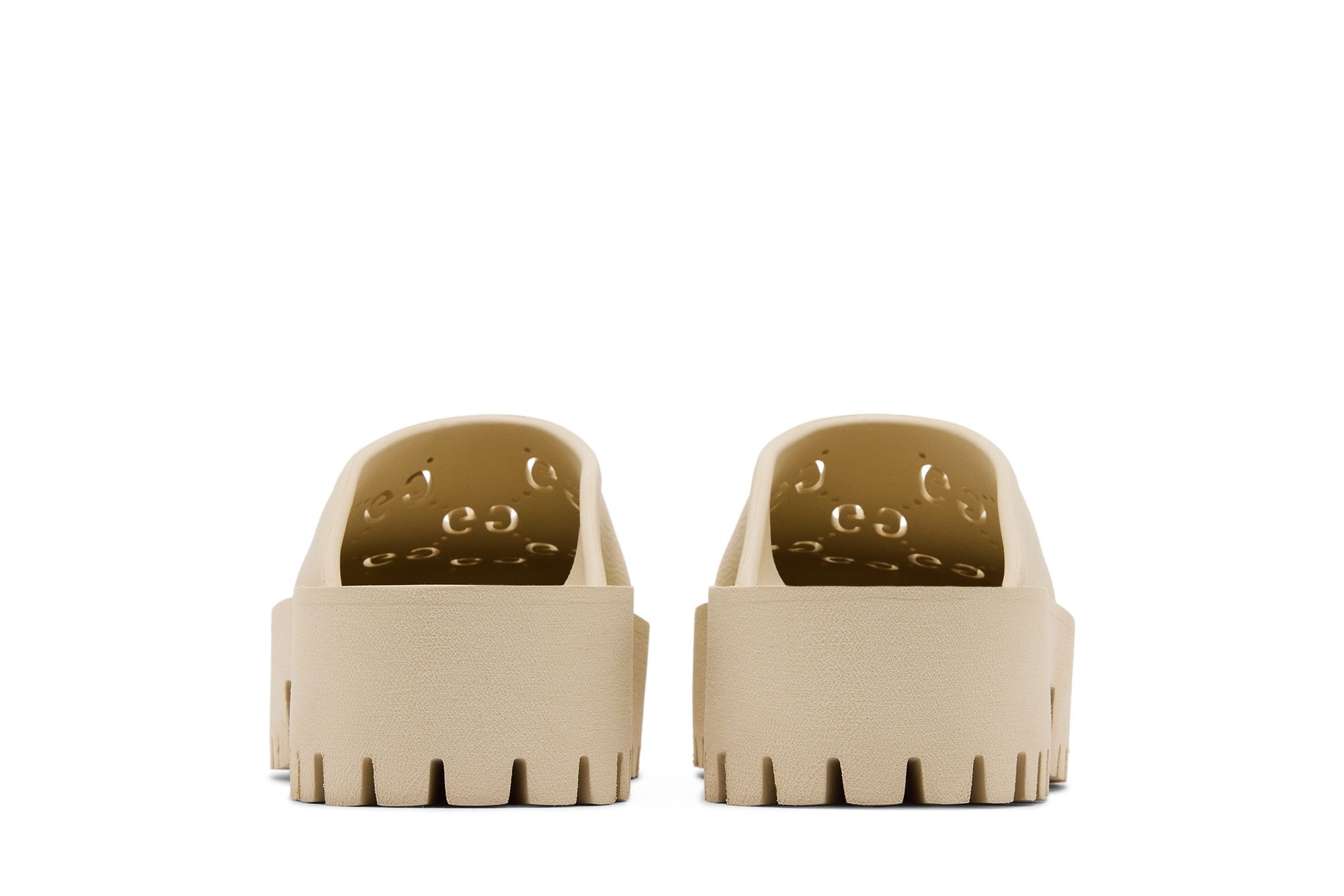Gucci Wmns Platform Perforated G Sandal 'White Rubber'
