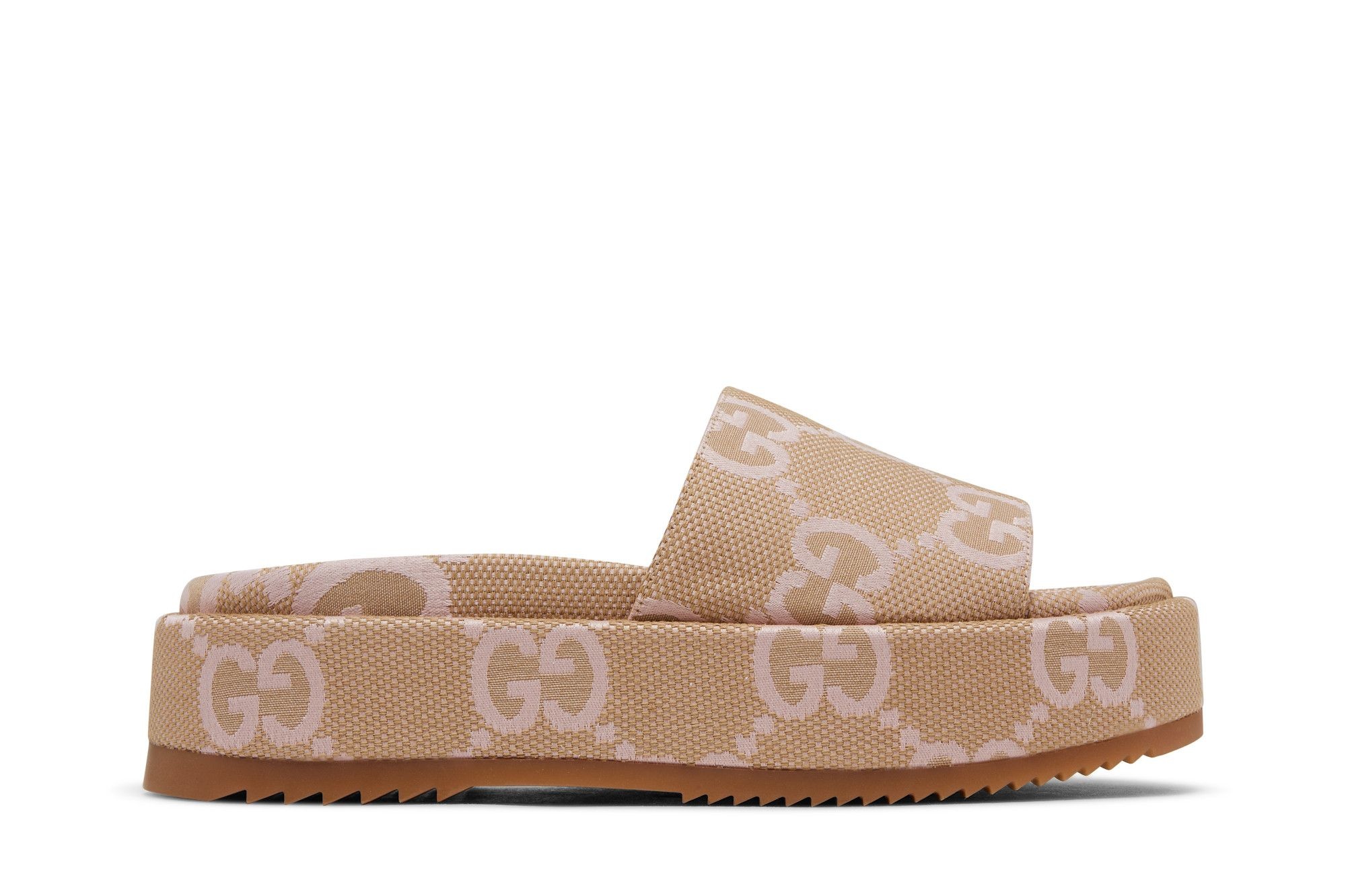 Gucci Wmns Platform Slide Sandal 'Jumbo GG - Beige Light Pink'