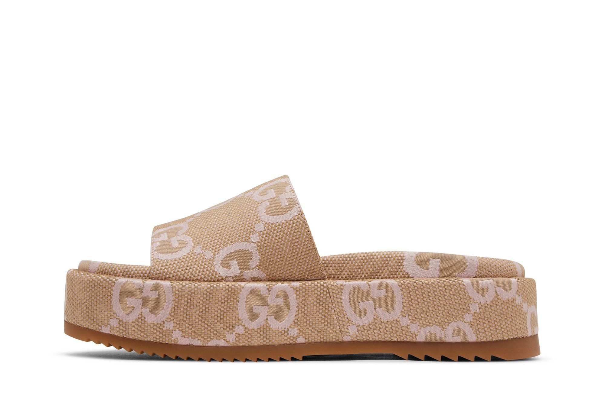 Gucci Wmns Platform Slide Sandal 'Jumbo GG - Beige Light Pink'