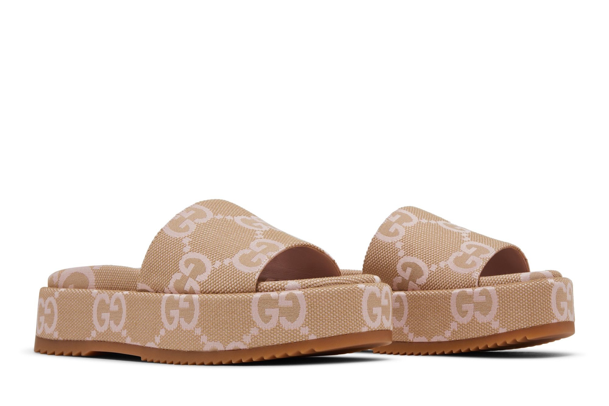Gucci Wmns Platform Slide Sandal 'Jumbo GG - Beige Light Pink'