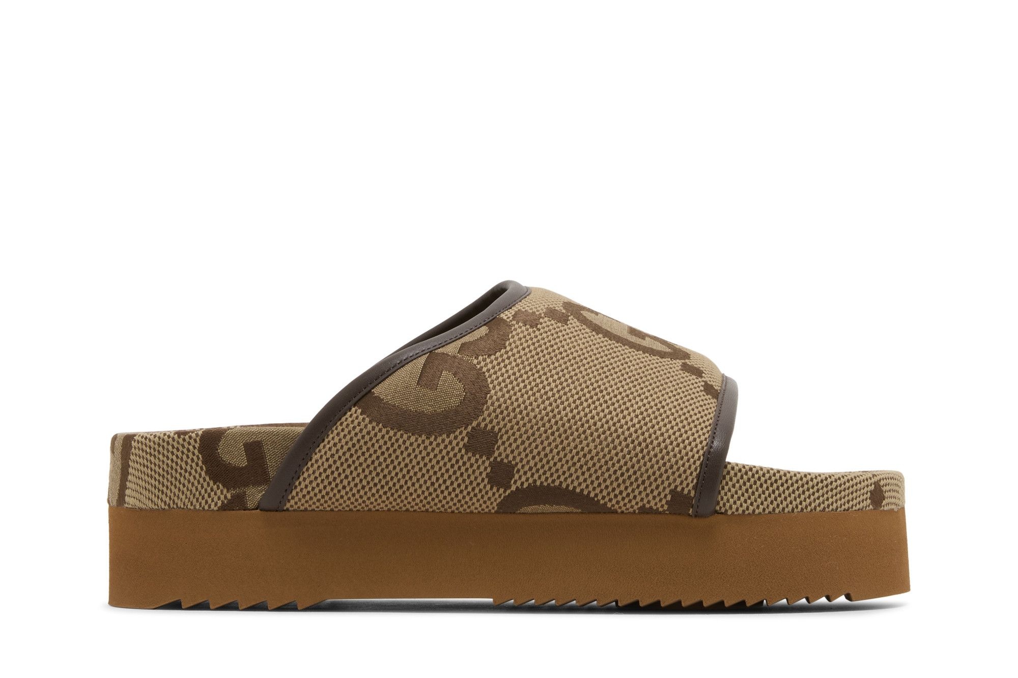 Gucci Wmns Jumbo GG Platform Slide 'Camel Ebony Monogram'