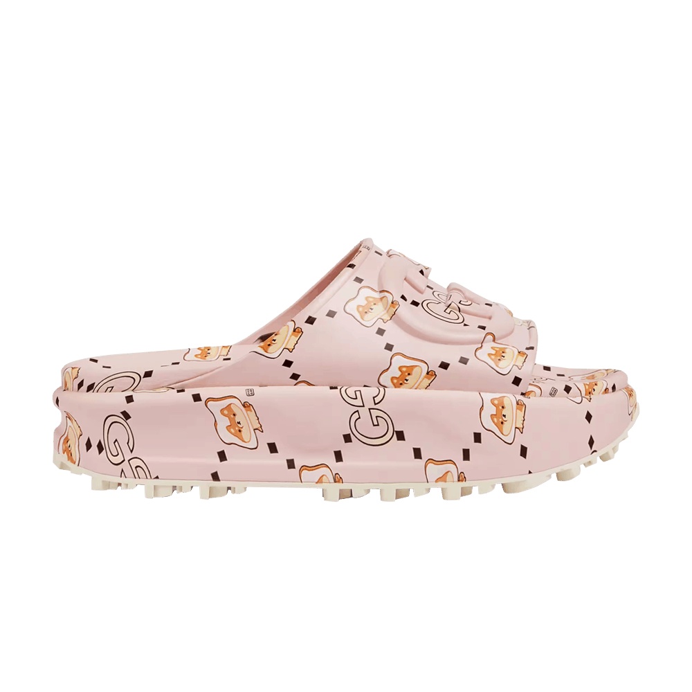 Pikarar x Gucci Wmns Slide Sandal 'GG Animal Print - Light Pink'