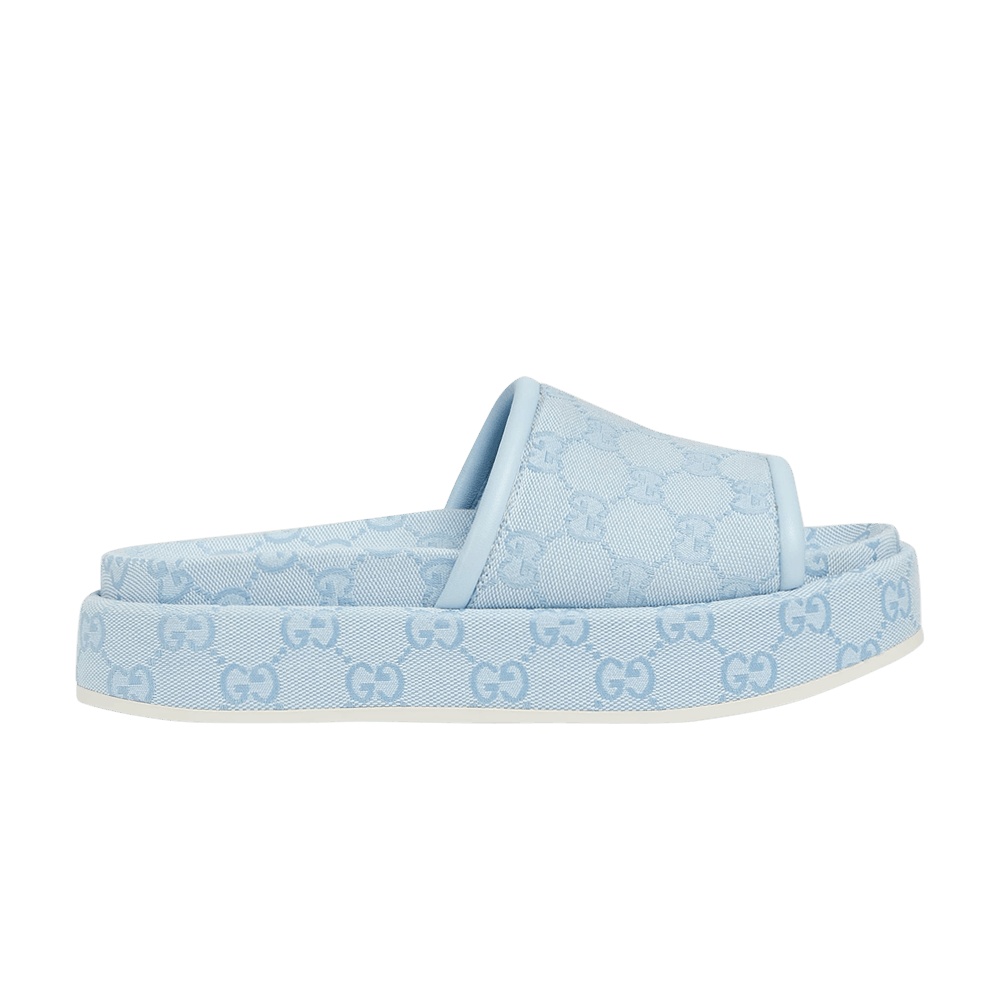 Gucci Wmns Platform Sandal 'Allover GG - Light Blue'