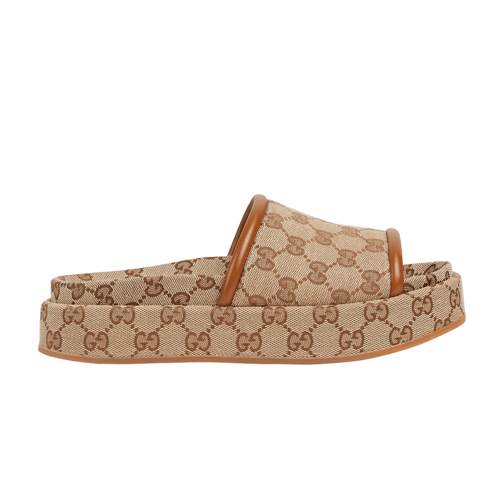 Gucci Wmns Platform Sandal 'GG Canvas - Beige Dark Brown'