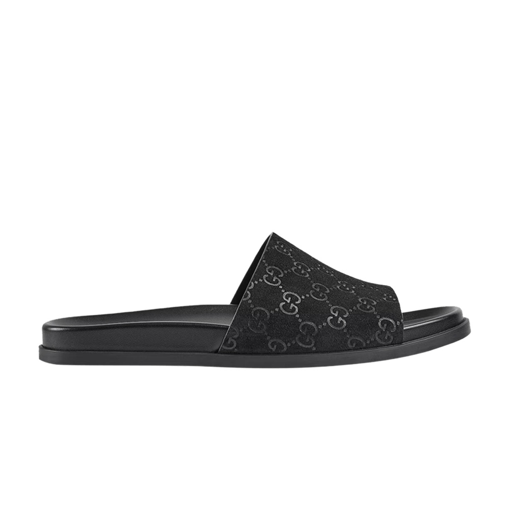 Gucci Slide Sandal 'Engraved GG Monogram - Black'
